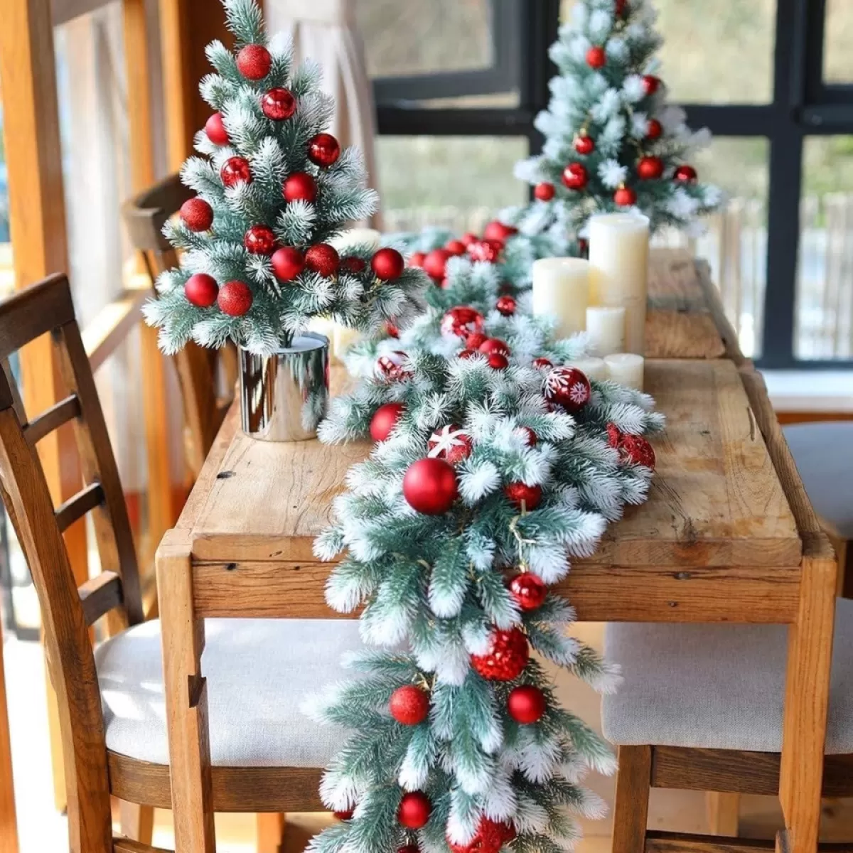 Trend24 Guirlandes>Guirlande - Kerst Guirlande - Kerstguirlande - Kerstslinger - Deurkrans - Dennenslinger - Kerstslinger - Dennentak - 180 Cm - Groen - Wit - 1 Stuk