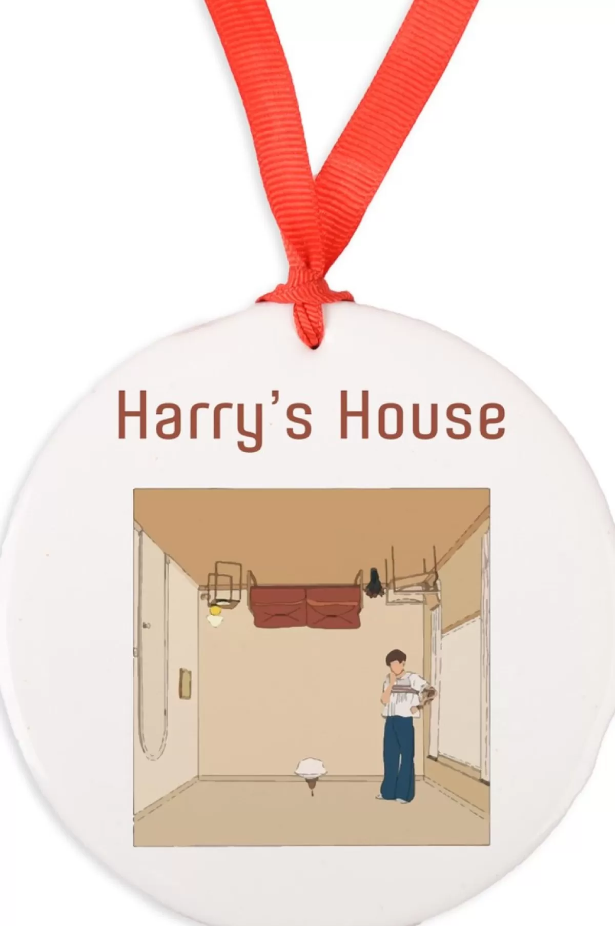 Merkloos Kersthanger>Harry House Christmas Ornament - Ceramic Ornament - Merry Christmas -Kerstversieringen - Kerstcadeaus - Kersthanger - White