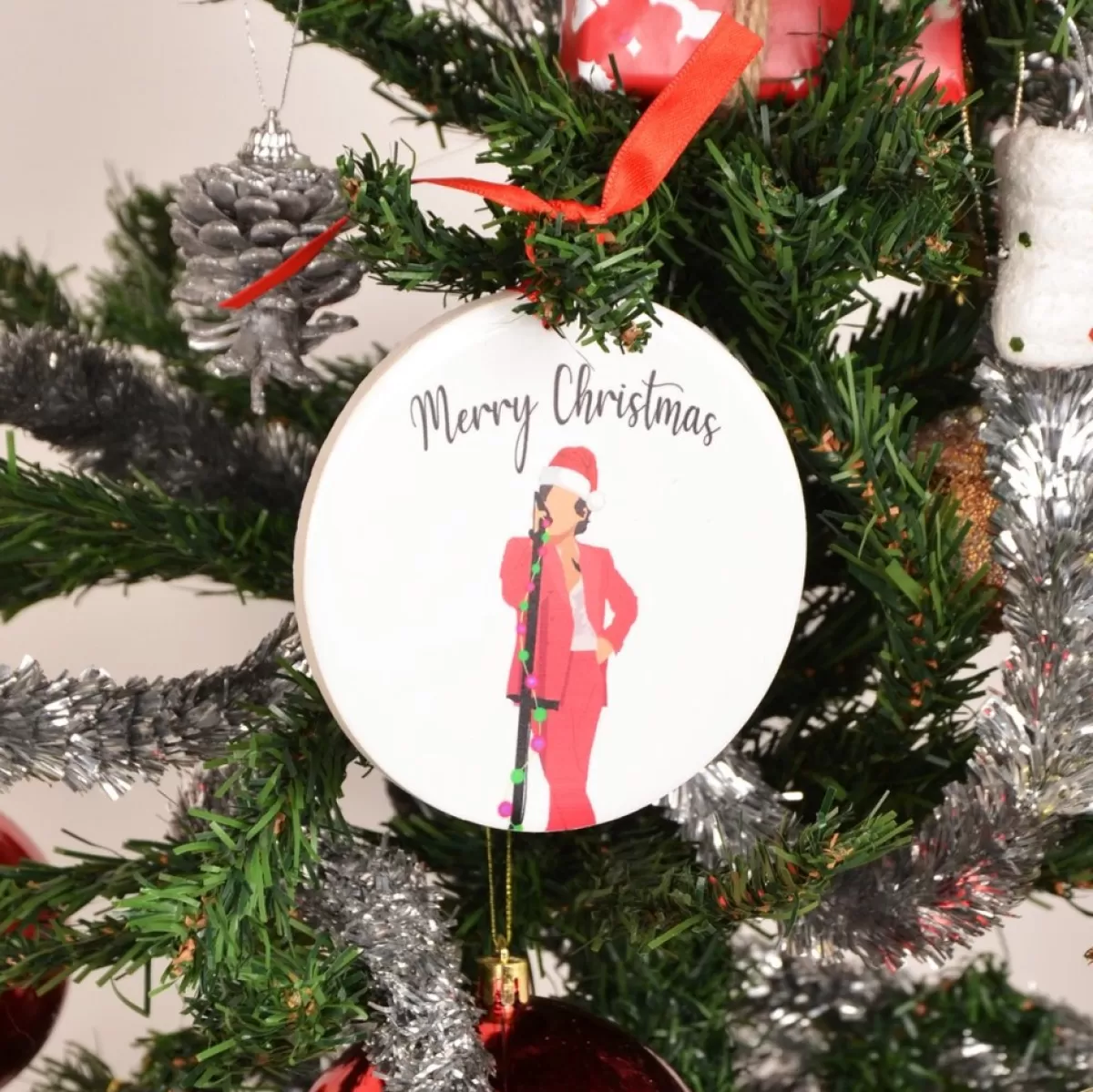 Merkloos Kersthanger>Harry Style Christmas Ornament - Ceramic Ornament - Merry Christmas -Kerstversieringen - Kerstcadeaus - Kersthanger - White