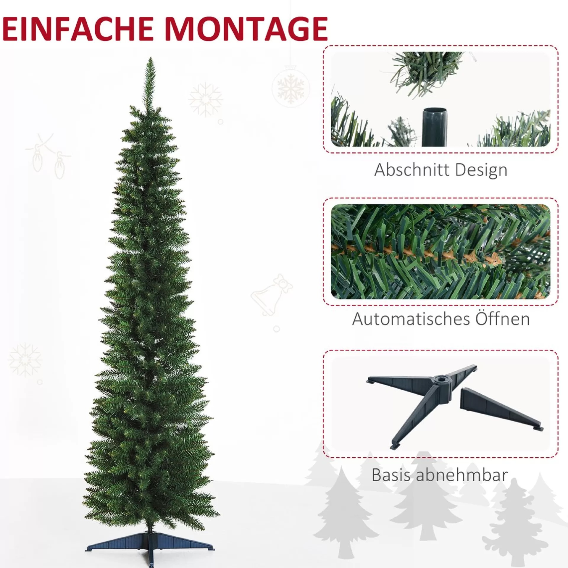 Homcom Kerstboom 390 Takpunten Dennenboom Met Kunststof Standaard 830-182 New