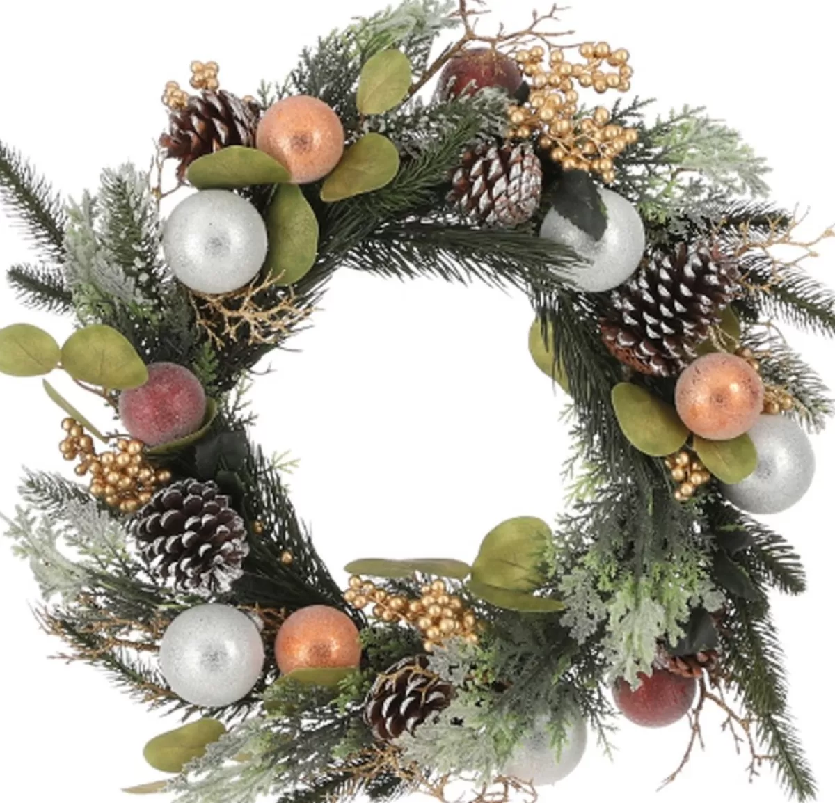 Merkloos Kerstkransen>House Of Seasons - Indy Krans Koper - 50 Cm