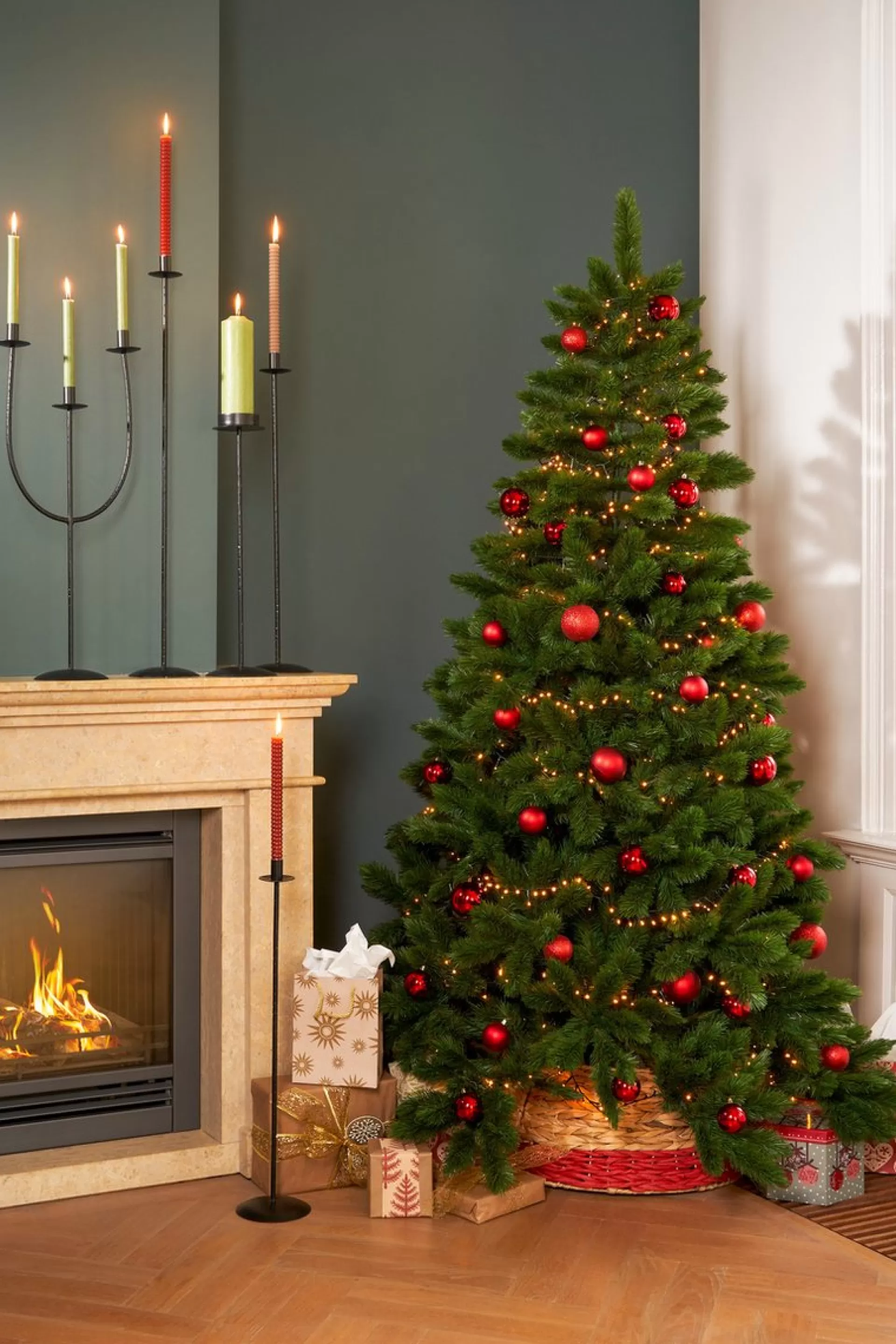 House of Seasons Kerstboomrok Opvouwbaar - H26 X O58 Cm - Zeegras - Rood Clearance