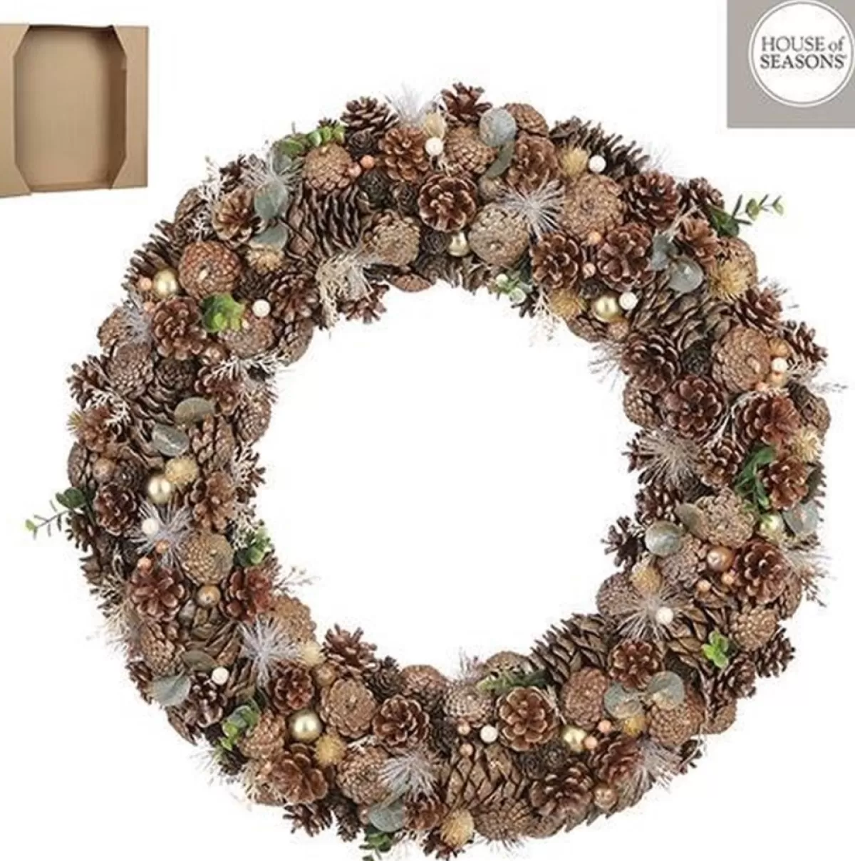 House of Seasons Kerstkransen> Kerstkrans - H11 X O69 Cm - Oranje
