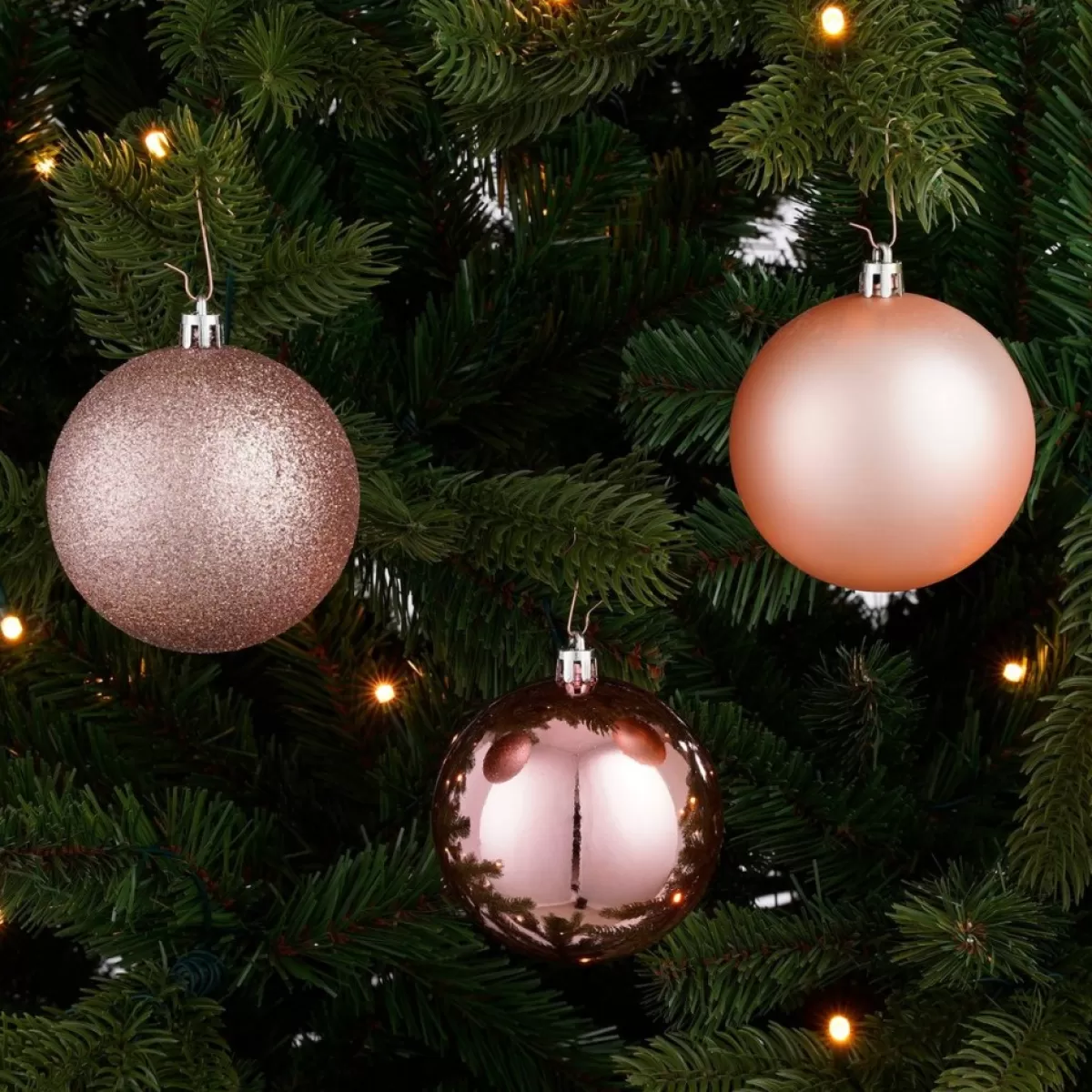 House of Seasons Kerstboomversieringen> Plastic Kerstballen Set - 46 Stuks - O4/6/8 Cm