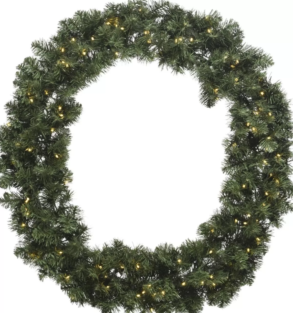Decoris Kerstkransen>Imperial Kerstkrans - Diameter 60 Cm - 50 Warm Led Lampjes - 200 Takken- Op Batterijen