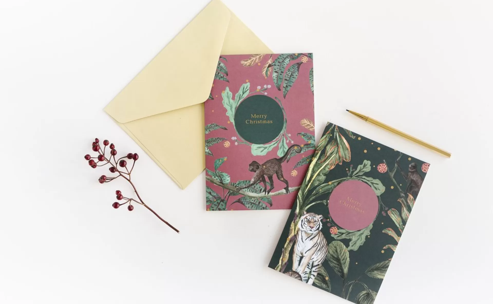 A-Journal &Ink Kerstkaarten Set - 10 Stuks - Luxe Dubbele Kerstkaarten Met Enveloppen Cheap