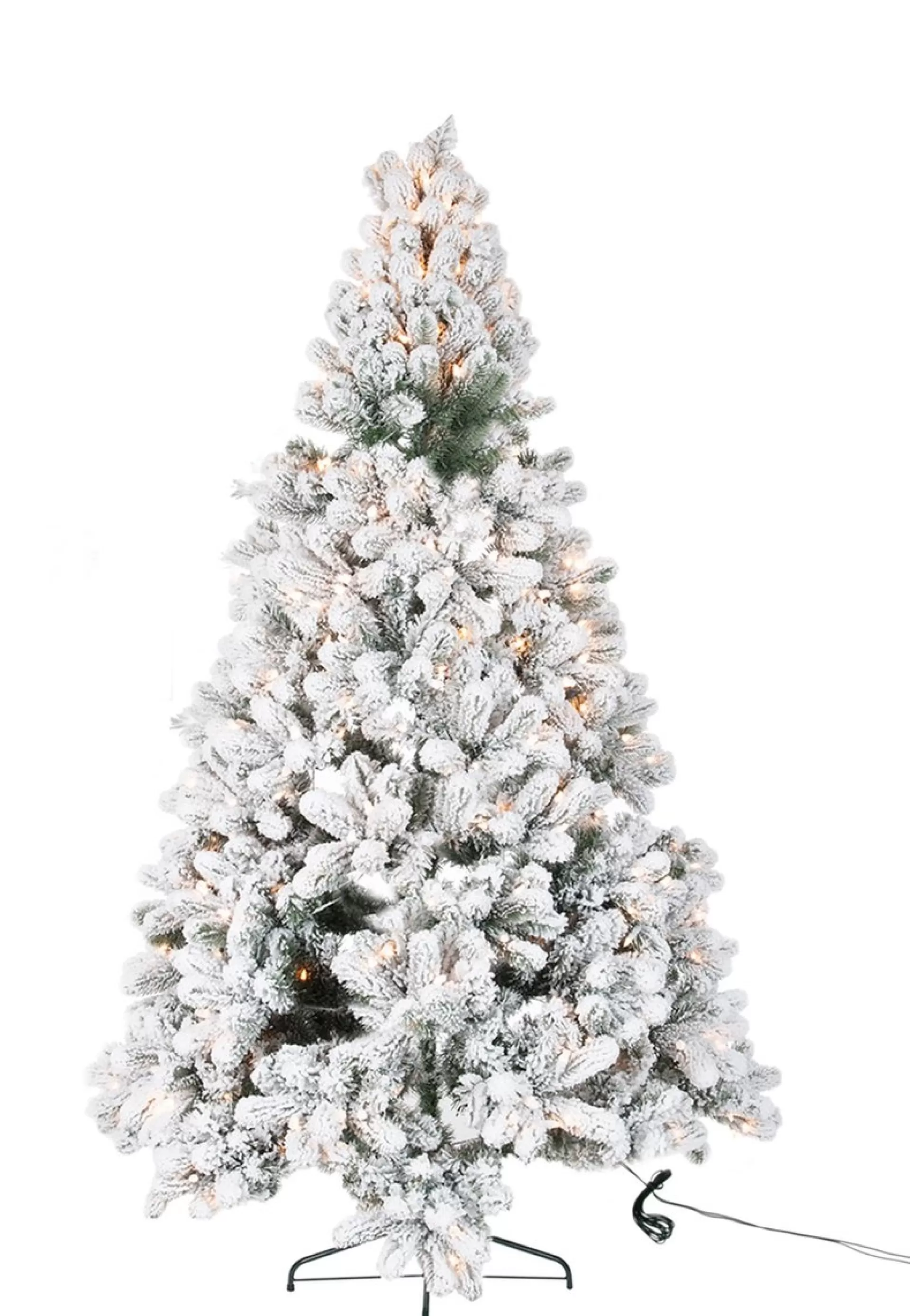 J-Line Kerstboom+Led Lichtjes Besneeuwd Plastiek Groen/Wit Store