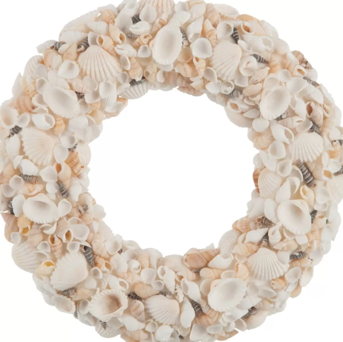 J-Line Kerstkransen> Krans Deco Mix Schelpjes Beige/Grijs Small