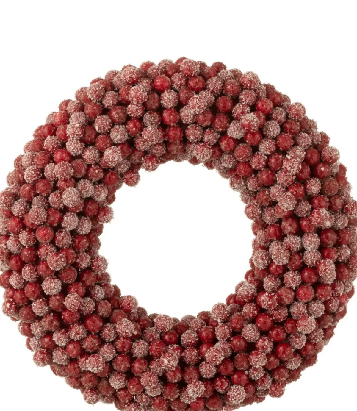 J-Line Kerstkransen> Krans Rond Bessen Plastiek Rood Small