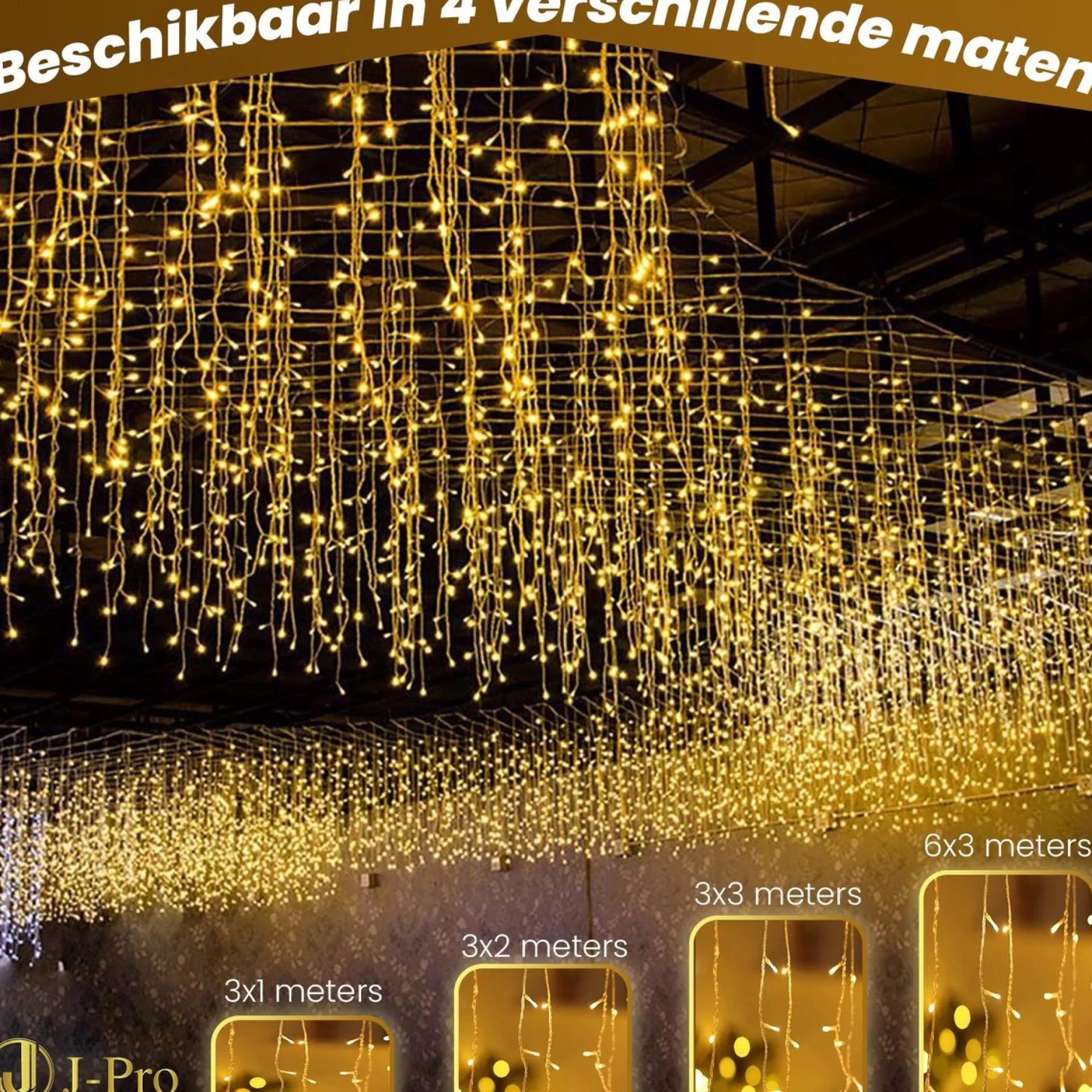 J-Pro Curtain Light 3X3M Lichtsnoer Op Netstroom - Tuinverlichting Led - Lichtslinger - Led Lichtgordijn 3X3M Cheap