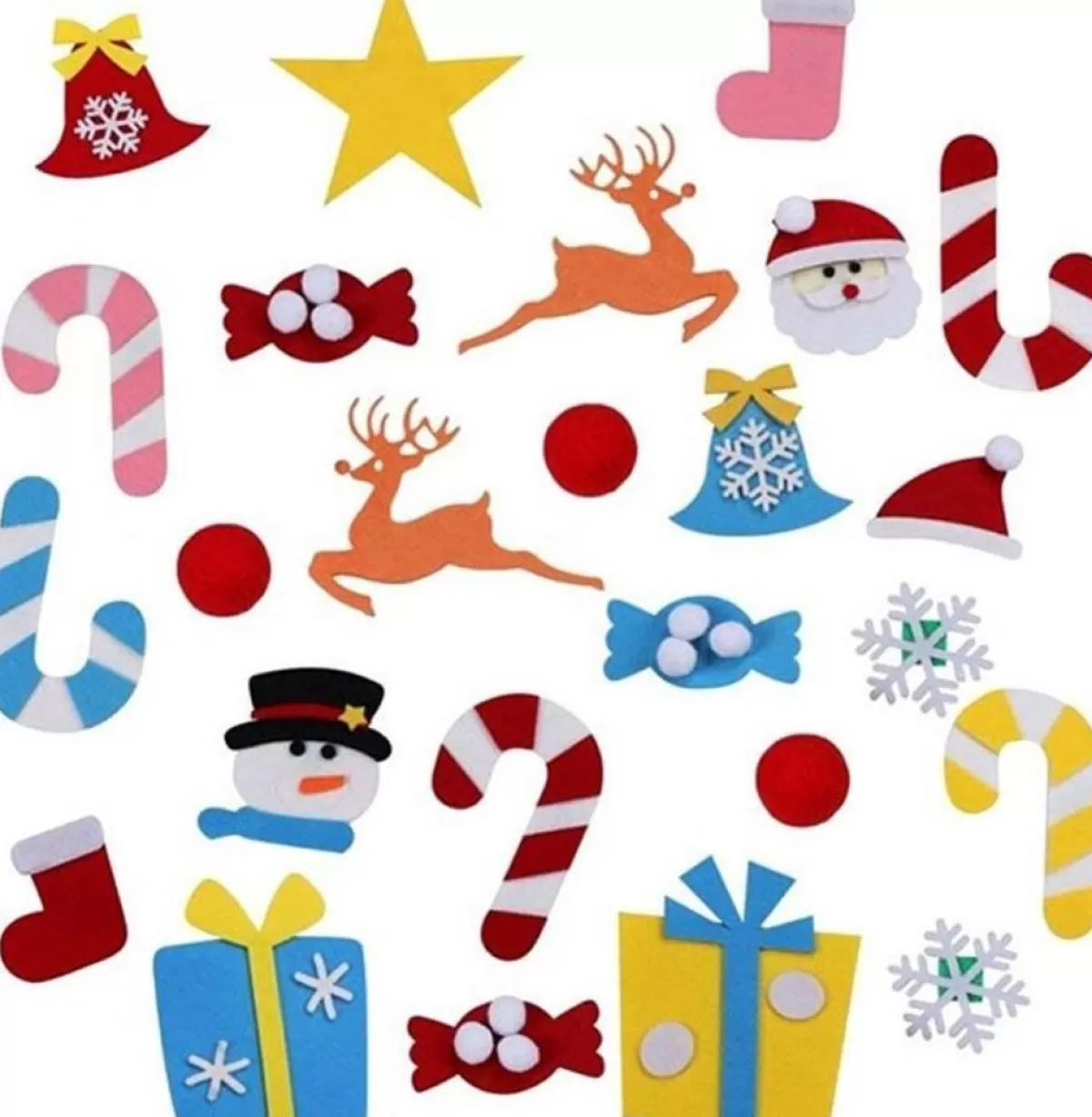 Hs Kerstbeelden>J.S & I.R Vilten Kerstboom – Kinderen – Klittenband – Kinderkerstboom – Kerstboom Voor Kinderen – Kerstcadeau – Speelgoed – Versiering – Muurboom