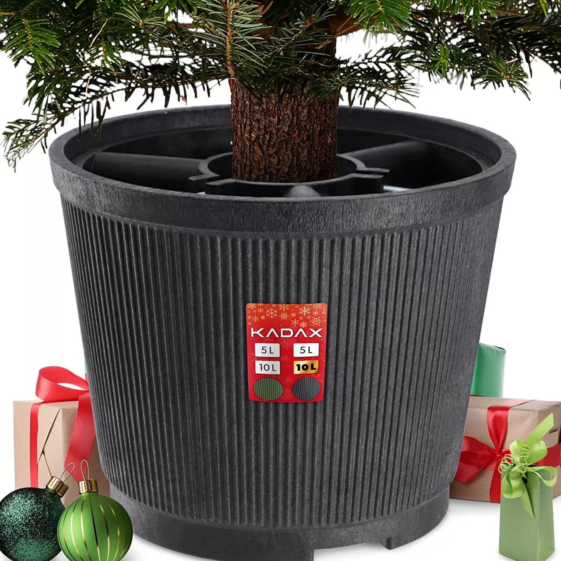 KADAX Kerstboomstandaard, Kerstboomstandaard Van Gerecyclede Kunststof, Dennenboomstandaard Voor Een Echte Boom, Standaard Voor Een Kerstboom (Boomhoogte Tot 250 Cm/Grafiet) Hot