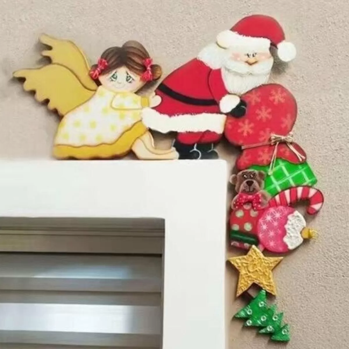 Merkloos Kersthanger>Kerst - Decoratie - Kerstartikelen - Hoek - Winter - Kerstdecoratie - Muur - Home Decor - Engel - Kerstman - Cadeaus