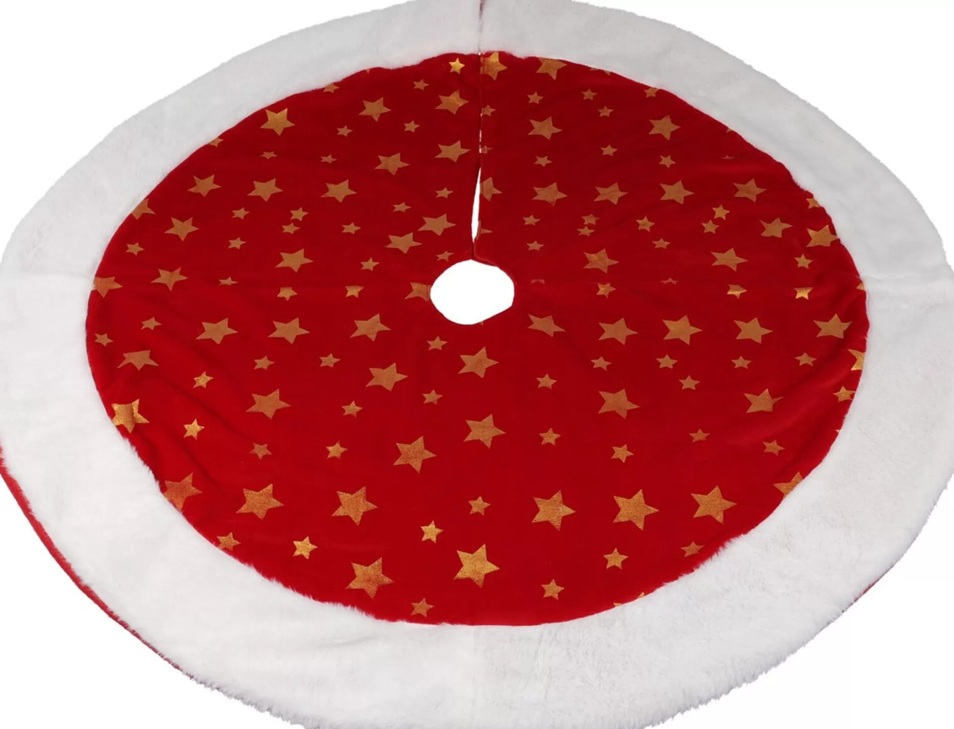 Merkloos Kerst - Kerstboomkleed - 90Cm - Rood - Kerstdecoratie - Kleed Online