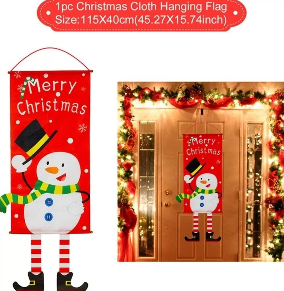 Merkloos Kersthanger>Kerst Decoratie - Banner - Deurhanger - Vrolijk Kerstfeest - Tuin - Voor Aan De Deur - Kerst Ornament - Kerstboom - Decor Voor Thuis - Gelukkig Nieuwjaar - Gift 2022 - Blije Sneeuwpop