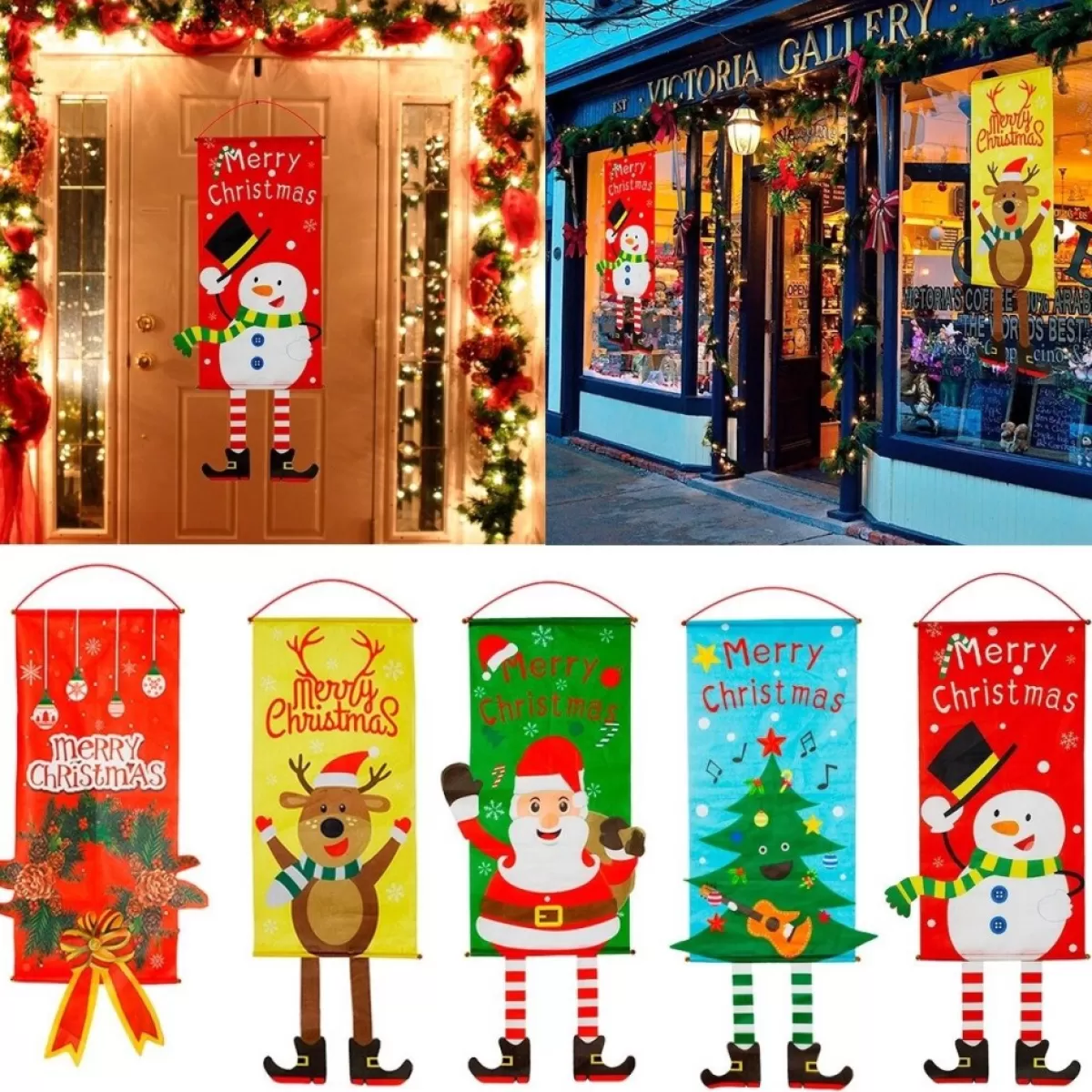 Merkloos Kersthanger>Kerst Decoratie - Banner - Deurhanger - Vrolijk Kerstfeest - Tuin - Voor Aan De Deur - Kerst Ornament - Kerstboom - Decor Voor Thuis - Gelukkig Nieuwjaar - Gift 2022 - Blije Sneeuwpop