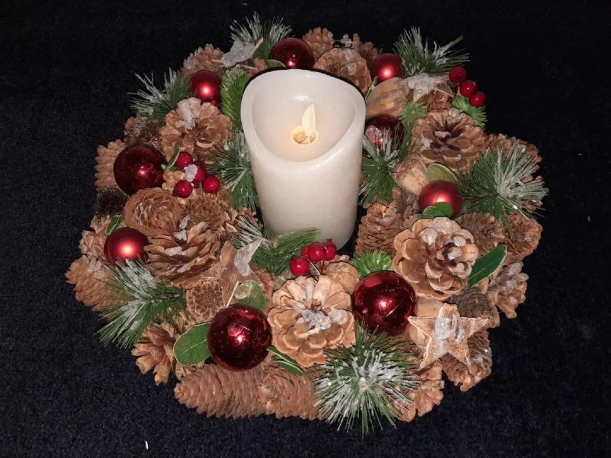 KIESHOP Kerstkransen>Kerst Krans O 35 Cm Met Decoratie | Sterren, Dennenappels, Besjes, Kerstballen, Sneeuw En Kerstgroen