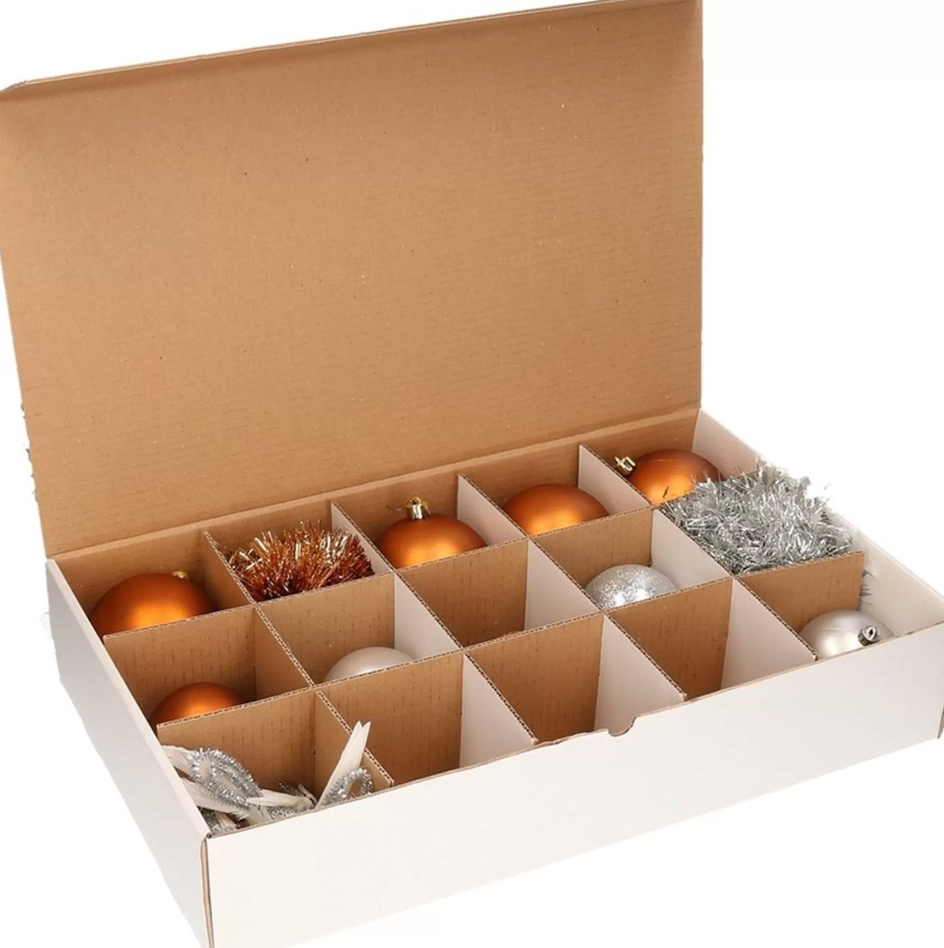 Bellatio Decorations Kerstballen Opbergbox - 4X Vakjesdoos Voor 15 Kerstballen Van 10 Cm Best
