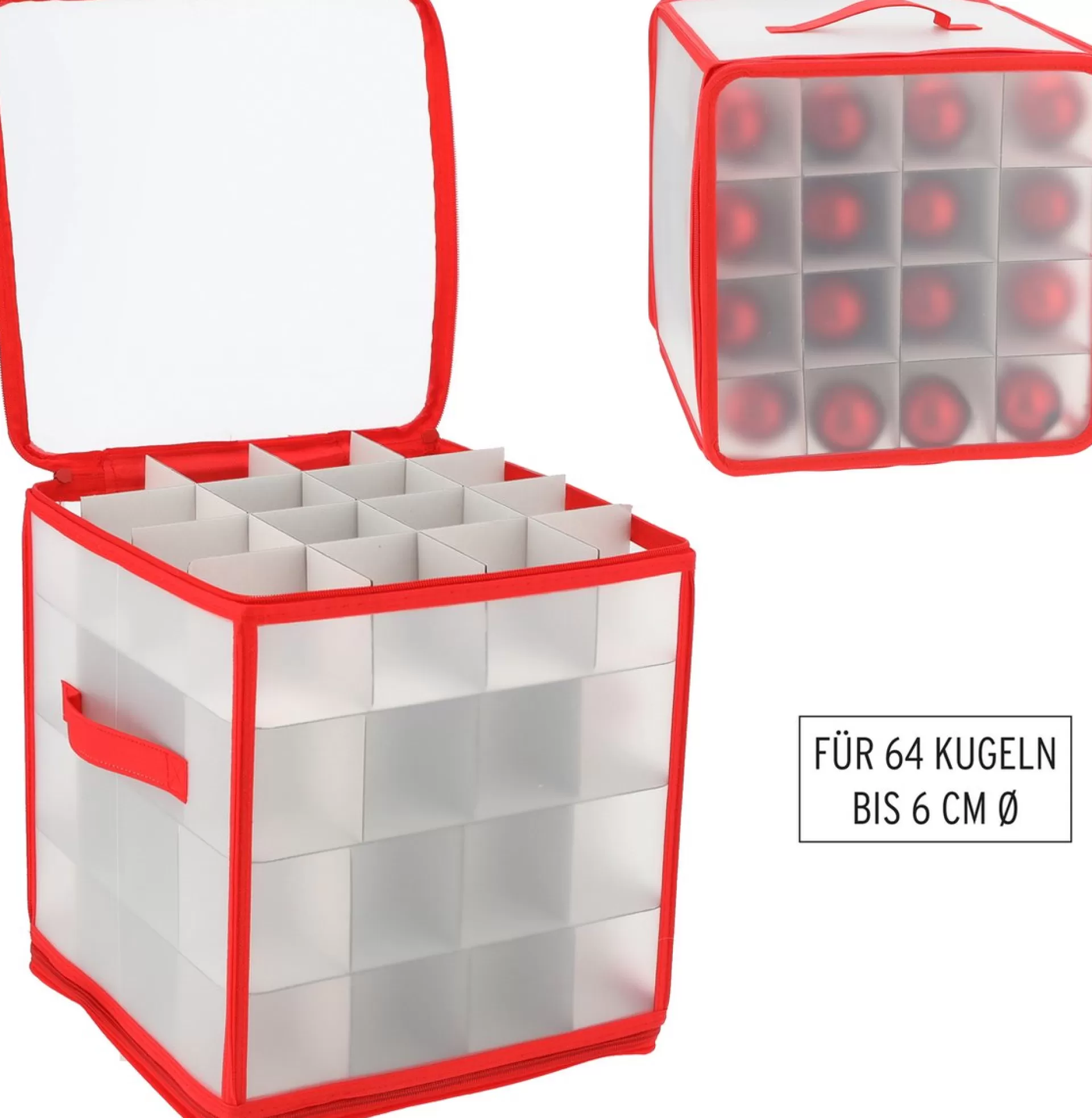 CEPEWA Kerstballen Opruimen/Opbergen Opbergbox Voor 64 Kerstballen Van 6 Cm 30 X 30 Cm Best