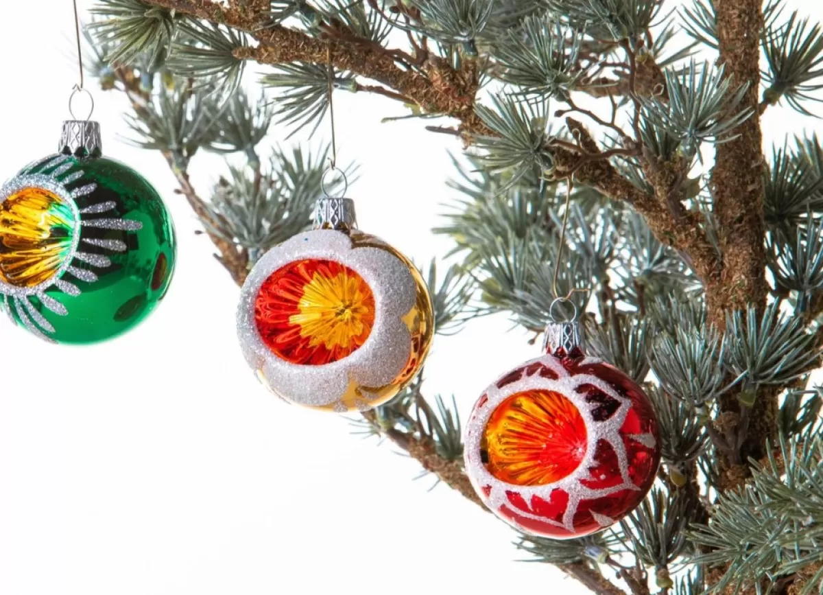 Merkloos Kerstboomversieringen>Kerstballen Set - 12 Kerstballen - Kerstballen Glas - Handmade - Retro Kerstballen - Kerstboomversiering - Gekleurde Kerstballen - Vintage Kerstballen