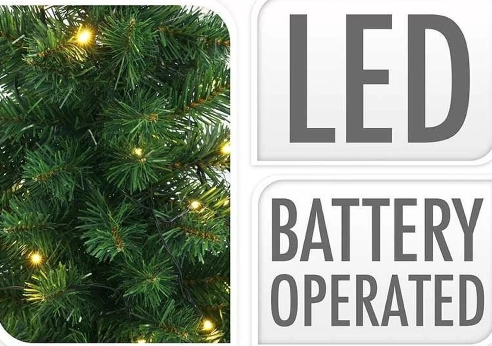 Merkloos Kerstbomen En Kerstkrans Met Led - Set Van 3 Stuks Store