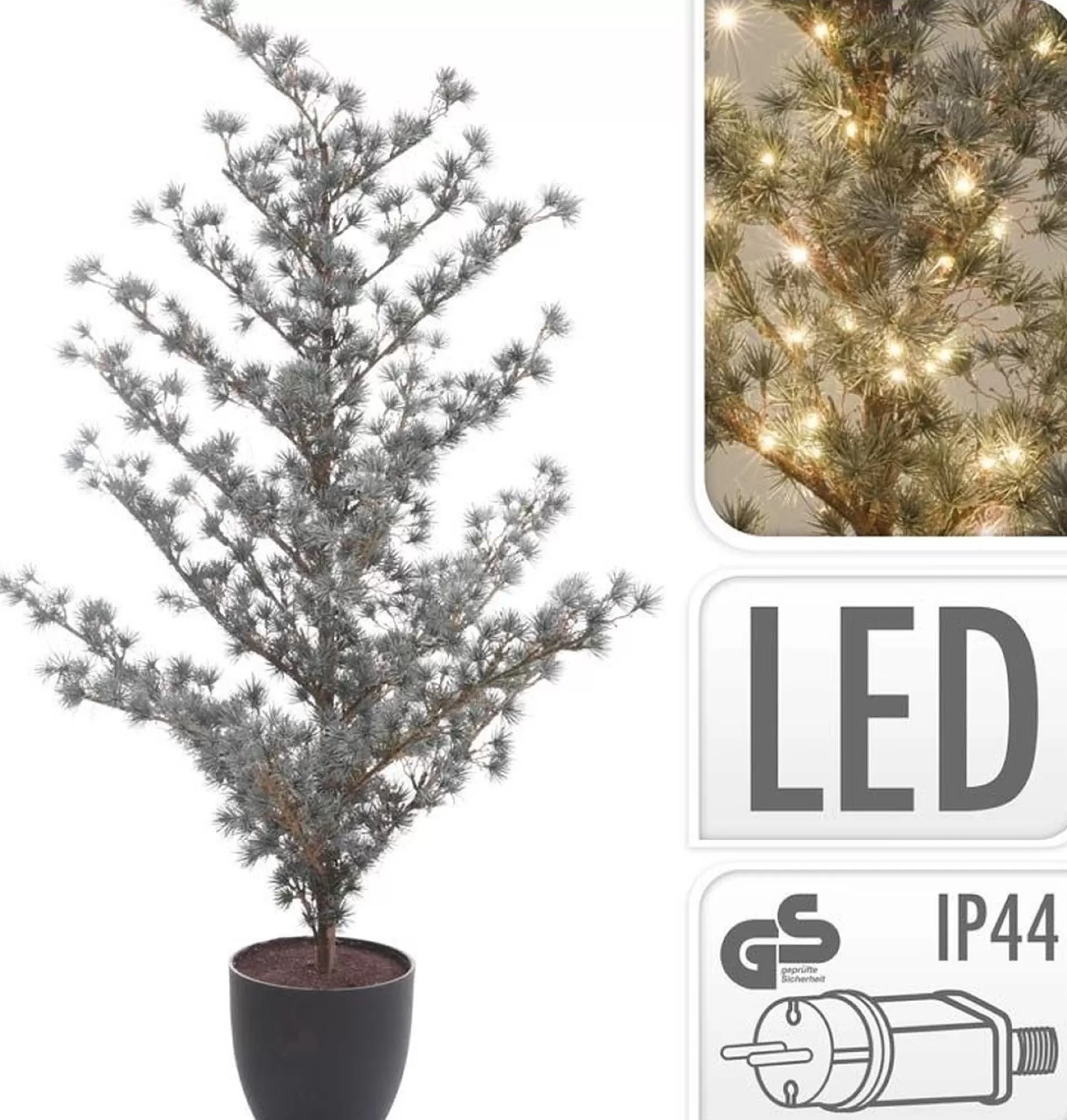 Merkloos Kerstboom 125Cm - Met Verlichting - In Pot Flash Sale