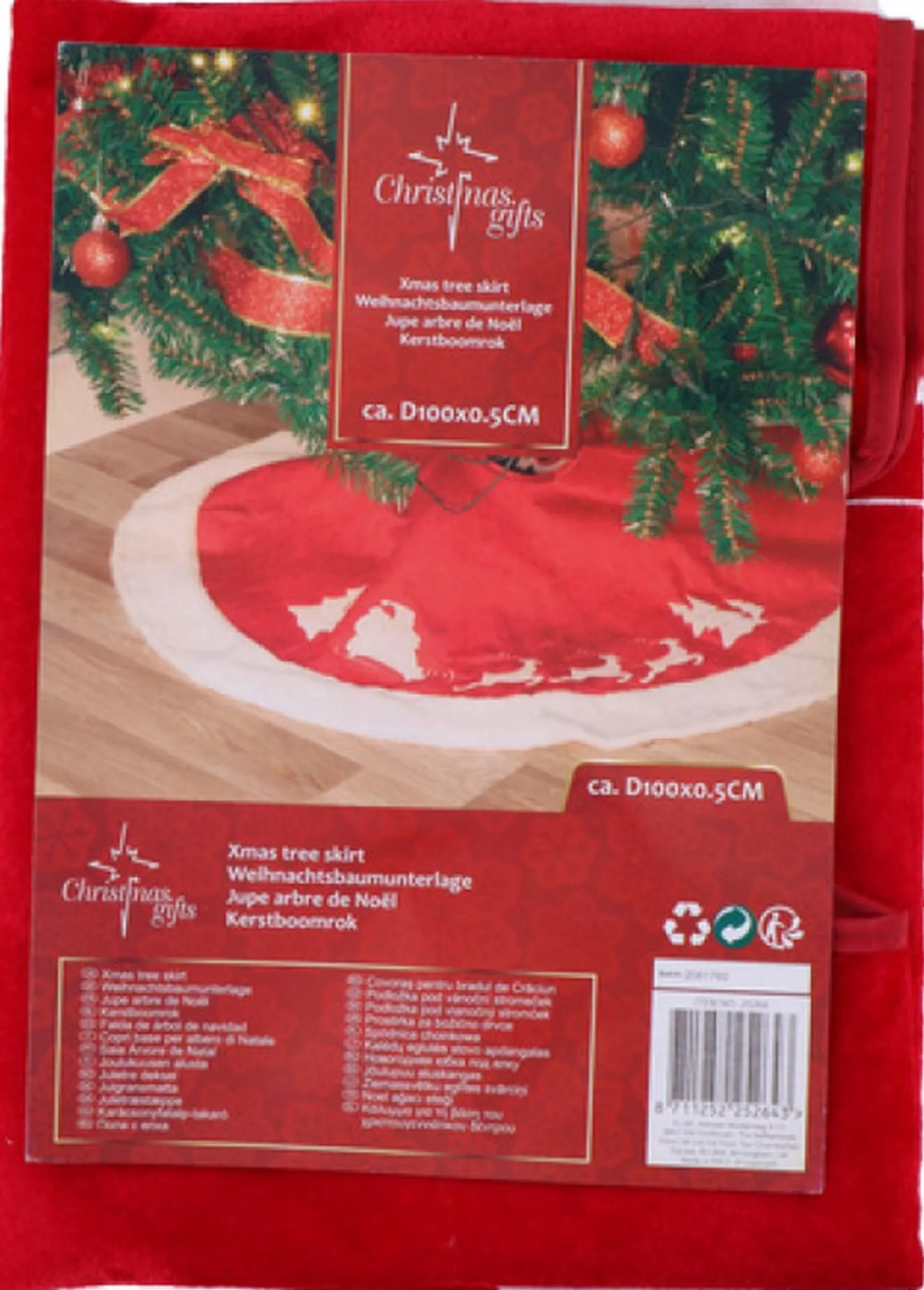 Merkloos Kerstboomrok 100Cm - Kerstman Animatie - Rood/Wit Cheap