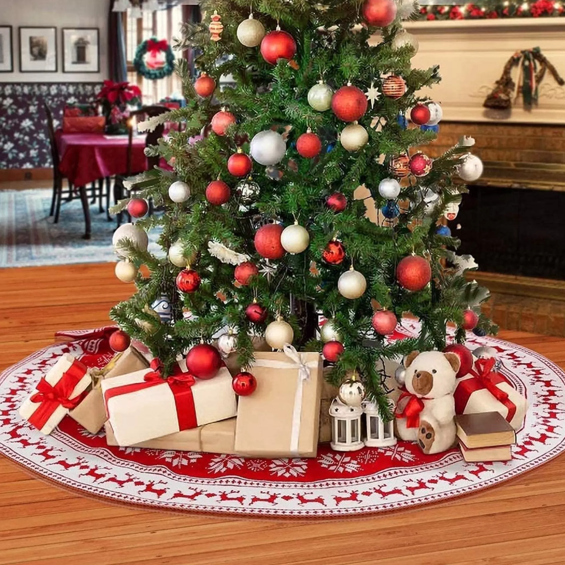 Selwo Kerstboomrok, 122 Cm Gebreide Kerstboomdeken, Kerstdecoratie, Rok, Kerstboomdeken, Kerstboomdecoratie, Decoratie Voor Thuis, Kerstfeest, Decoratie Cheap