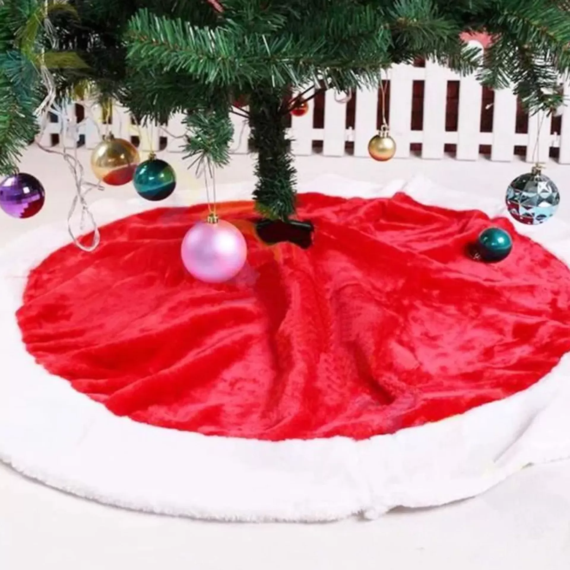 Christmas gifts Kerstboomrok - Kerstboom Kleed - Kerstversiering 100Cm - Rood/Wit Outlet