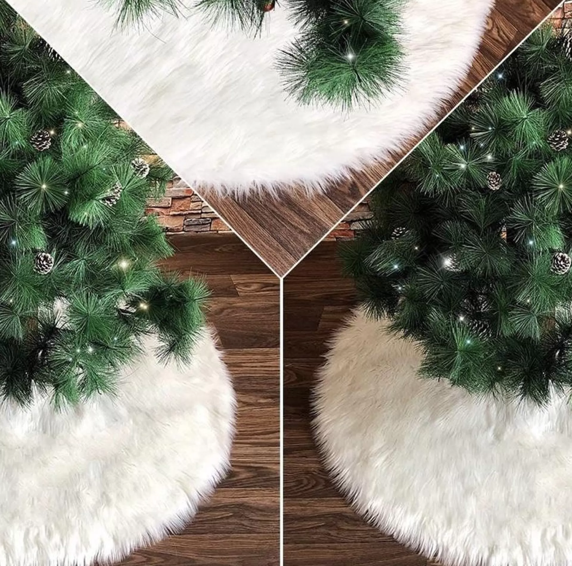 Merkloos Kerstboomrok Wit Pluche, 122 Cm - Boom Rok Voor Kerstmis - Decoraties - Kerstboomkleed Om Kerstboomstandaard Af Te Dekken. Kerst Outlet