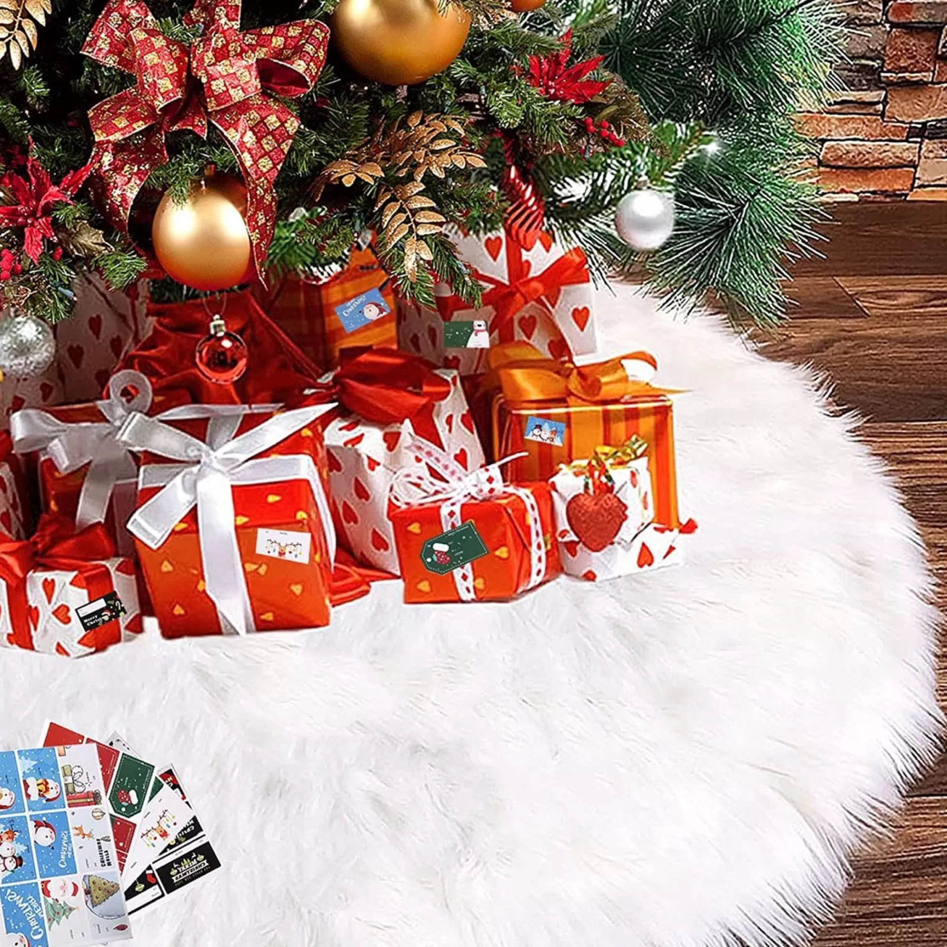 ’merkloos’ Kerstboomrokken - 3 Kleuren - Kerstboom Kleed - 100 Cm - Imitatiebont - Hoogwaardige Kwaliteit Hot