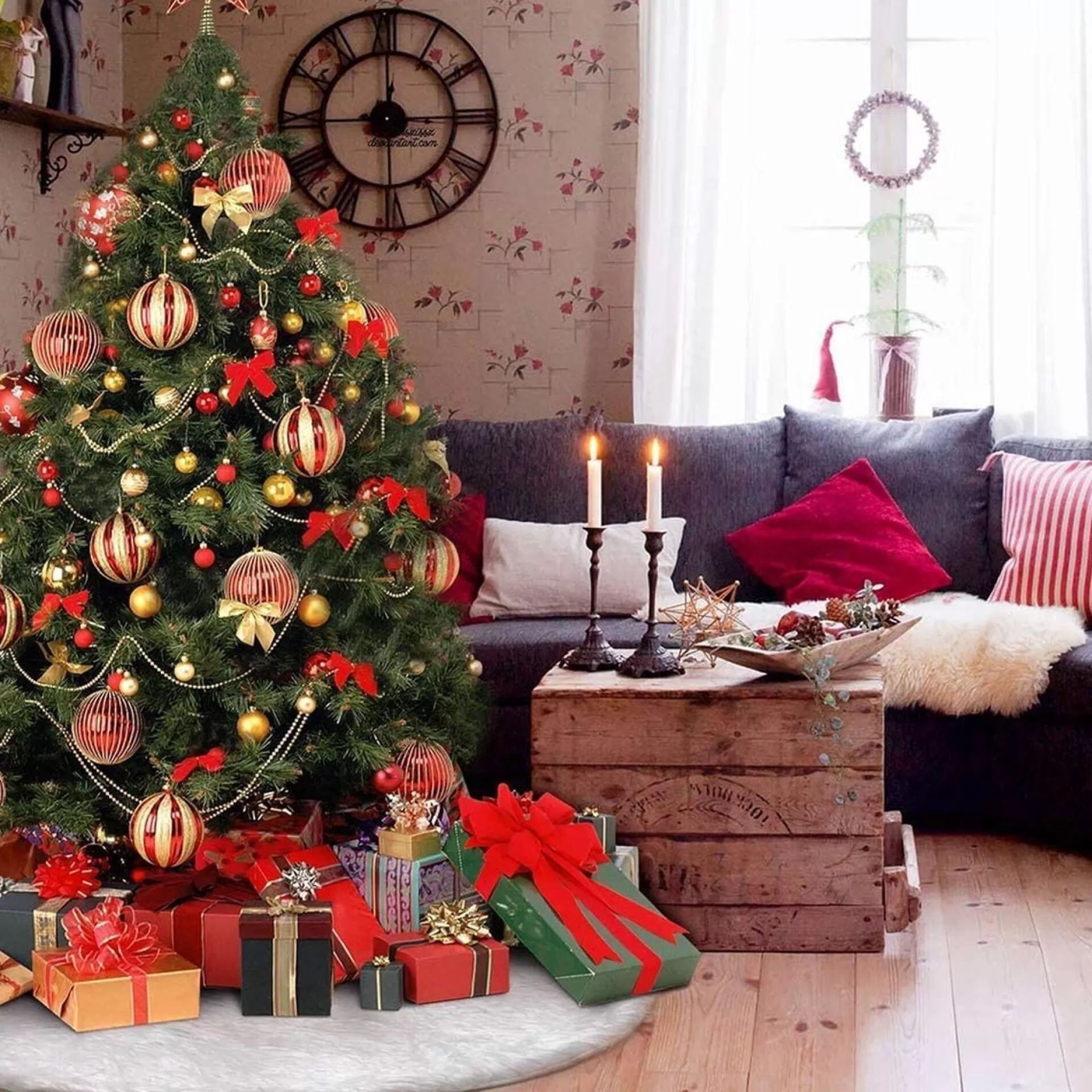 ’merkloos’ Kerstboomrokken - 3 Kleuren - Kerstboom Kleed - 100 Cm - Imitatiebont - Hoogwaardige Kwaliteit Hot