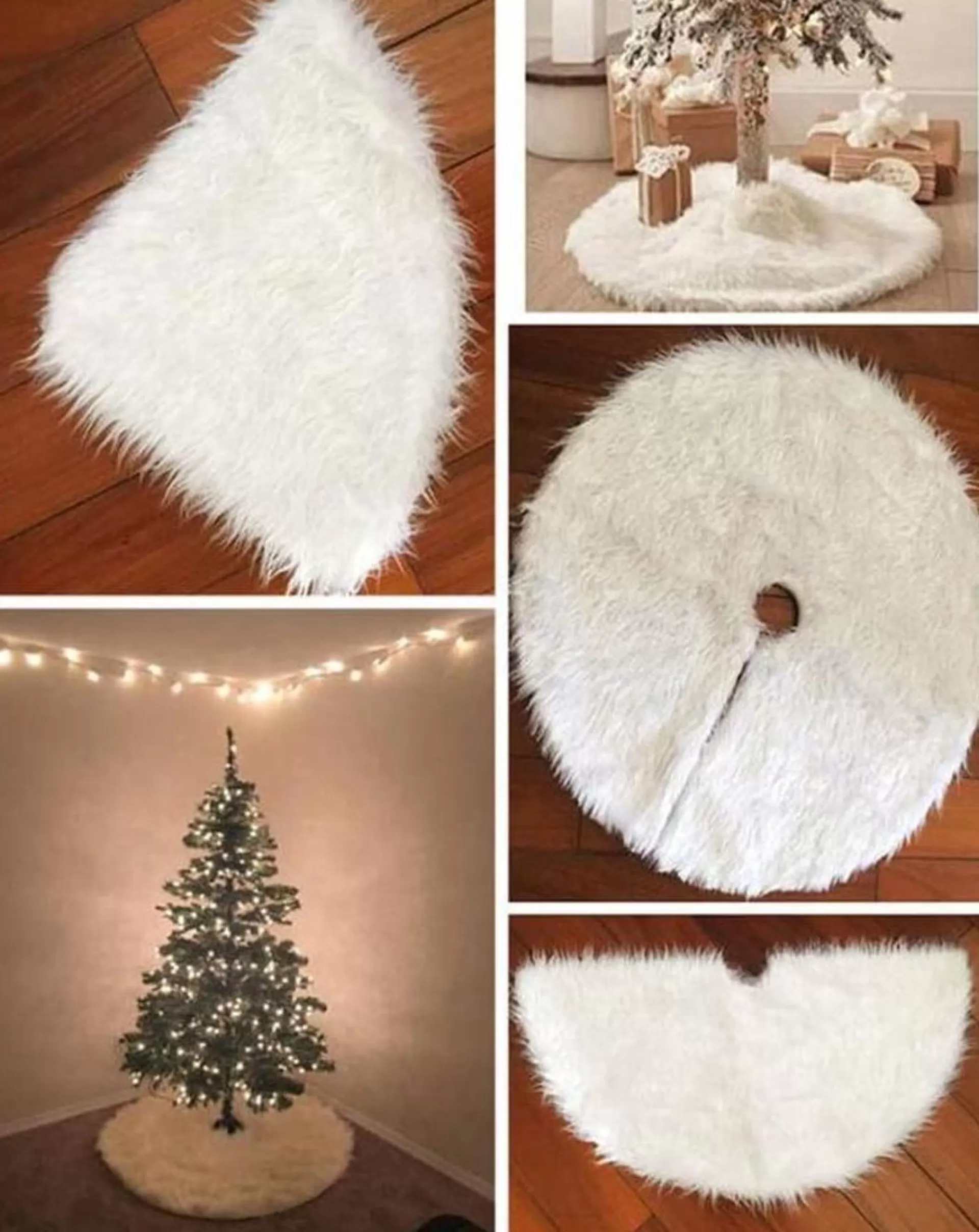 Merkloos Kerstboomrok/Kerstboomkleed 120 Cm Te Sneeuw Kerstboomkleden - Kerstversiering/Decoratie Shop