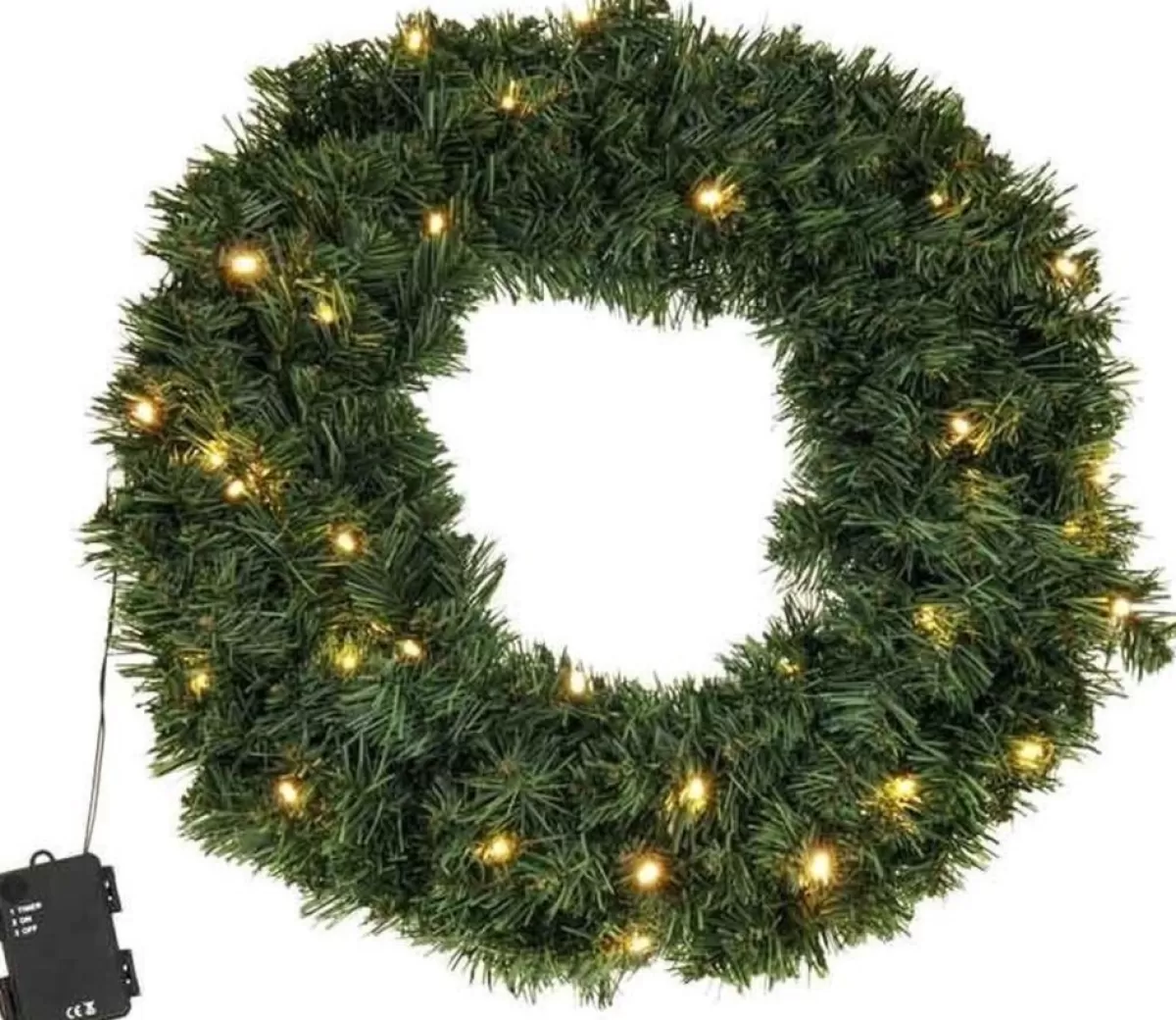 Merkloos Kerstkransen>Kerstkrans - 50 Cm - Met Led Verlichting