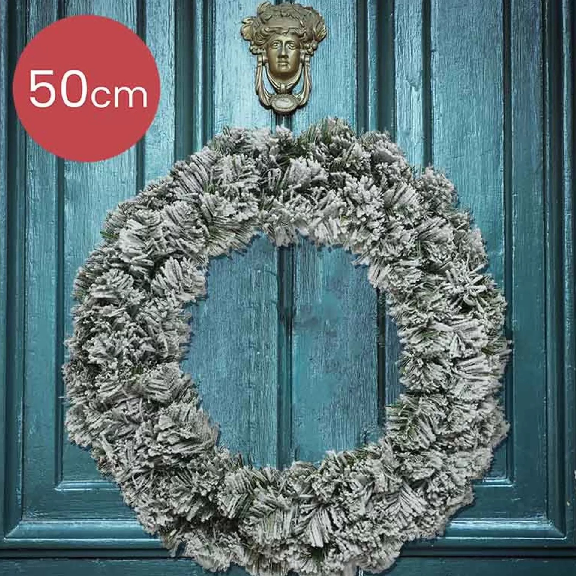 Everlands Kerstkrans / Deurkrans 50Cm Met Sneeuweffect --Kerstdecoratie Discount