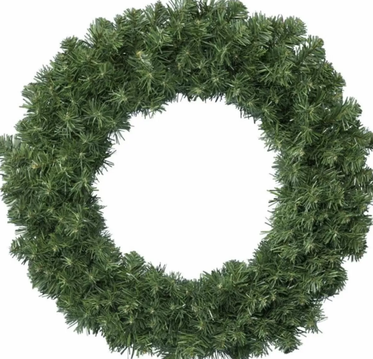 Decoris Kerstkransen>Kerstkrans - Groen - 35 Cm- Kunststof - Incl. Ijzeren Deurhanger