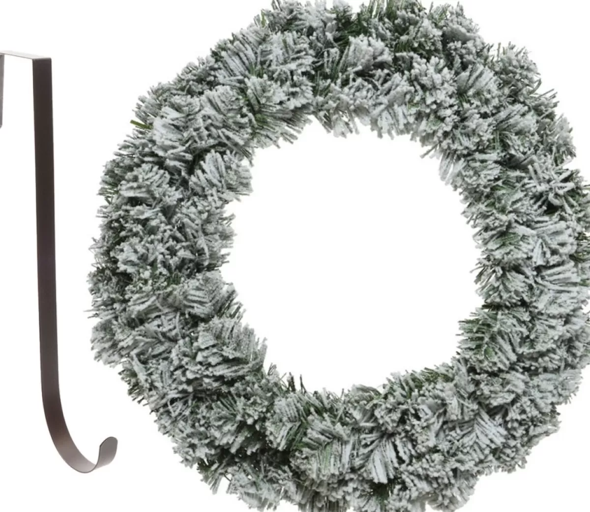 Decoris Kerstkransen>Kerstkrans - Met Sneeuw - 35 Cm- Kunststof - Incl. Deurhanger