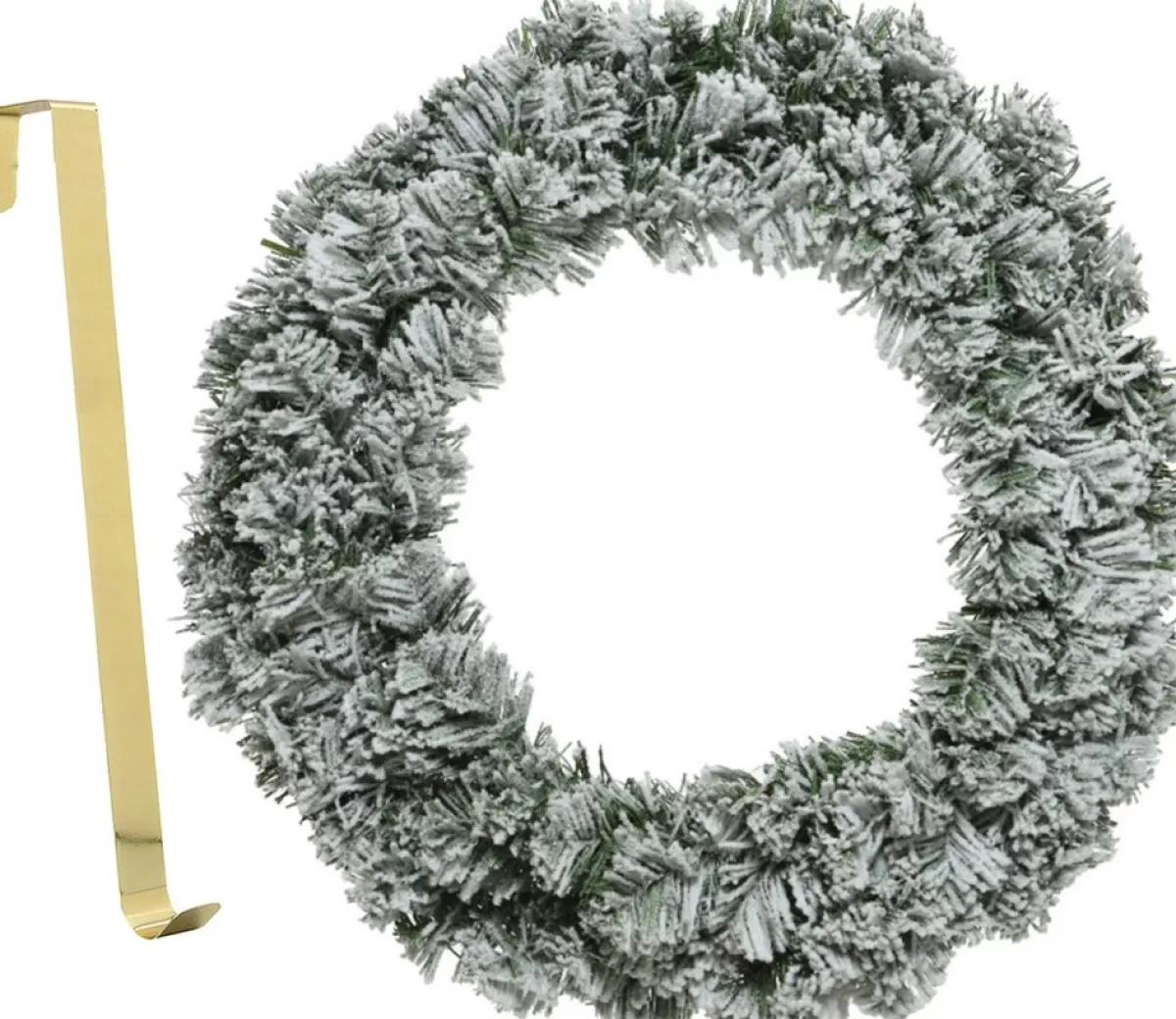 Decoris Kerstkransen>Kerstkrans - Met Sneeuw - 35 Cm- Kunststof - Incl. Deurhanger