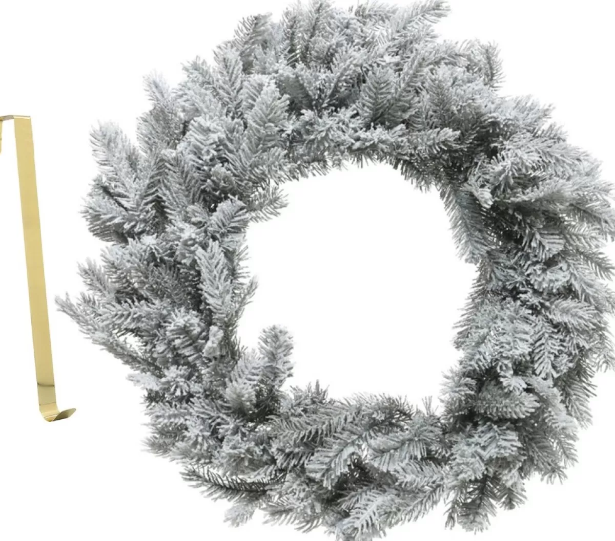 Decoris Kerstkransen>Kerstkrans - Met Sneeuw - 50 Cm- Kunststof - Incl. Deurhanger