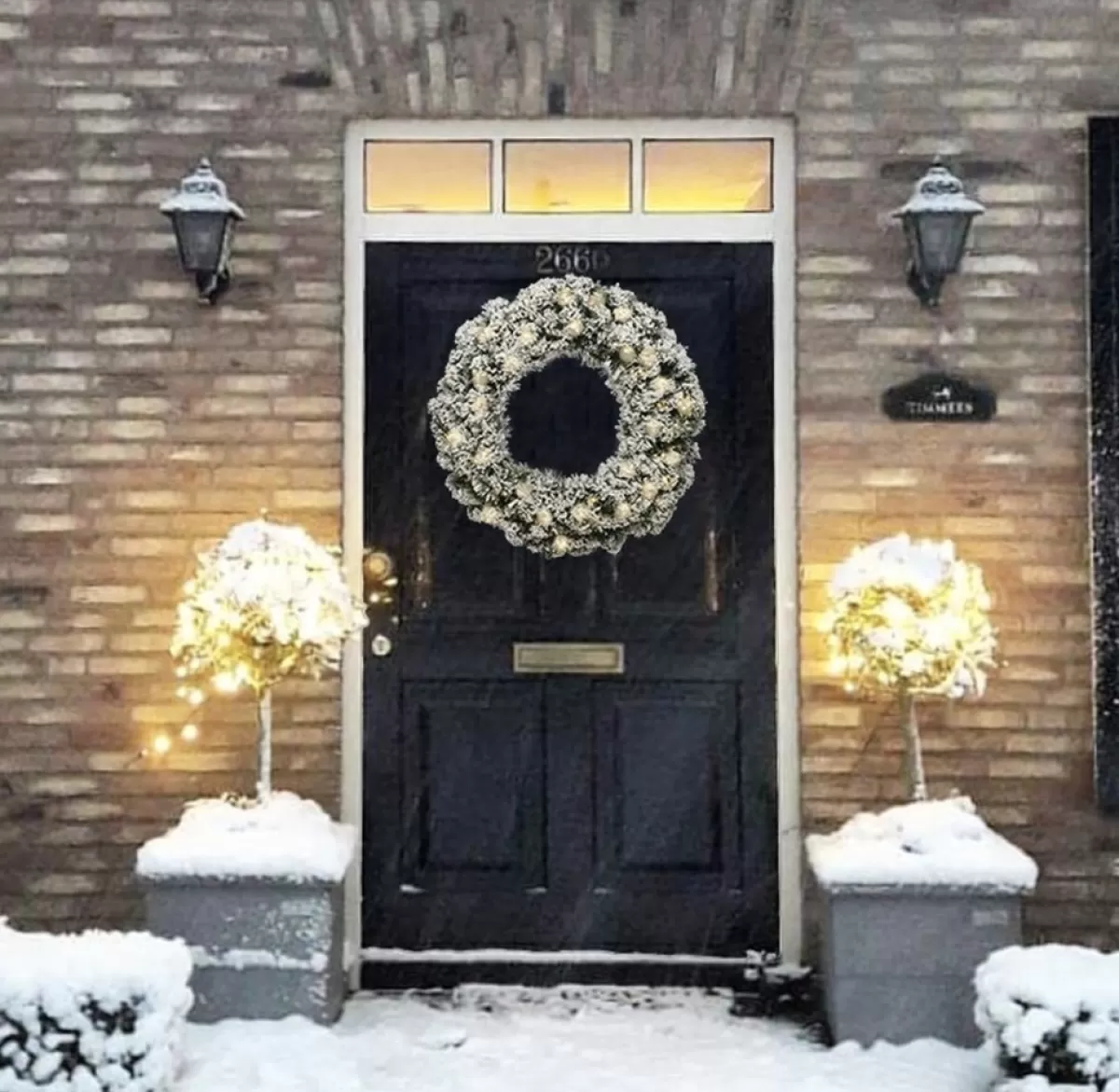 Lumineo Kerstkransen>Kerstkrans Imperial Met Sneeuw 60Cm En 50Led Lampjes