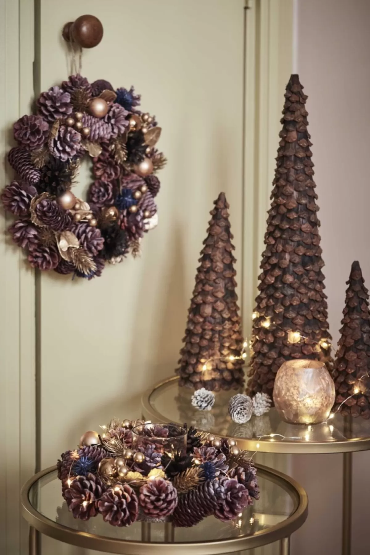 Naturn Christmas Kerstkransen>Kerstkrans Landelijk - Gouden Bessen | O 30 Cm | Krans Landelijk Rond | Kerstdecoratie Deurkrans | Krans Voor De Kerst | Kerstversiering Kransen | Goud
