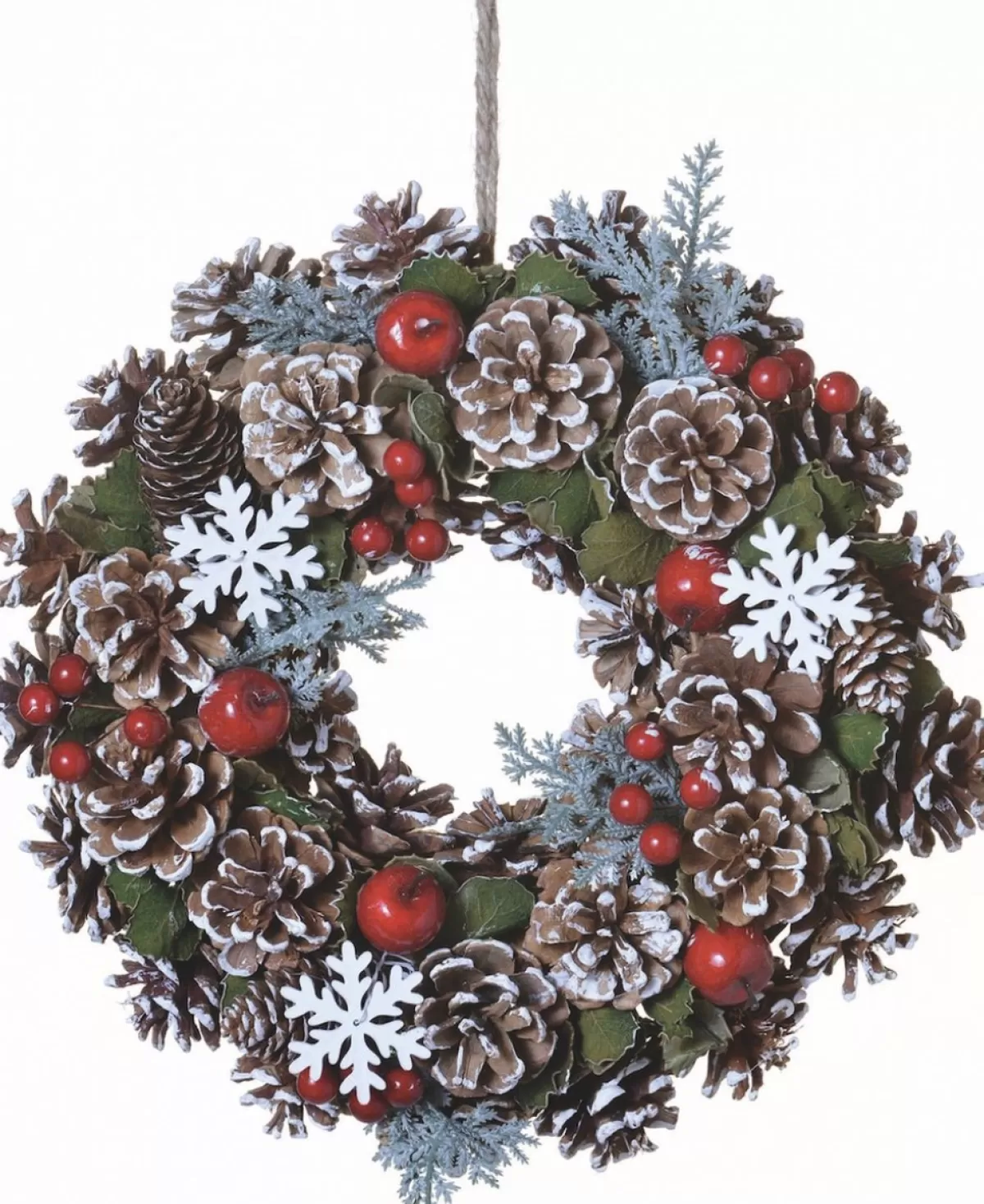 Naturn Christmas Kerstkransen>Kerstkrans Landelijk - Pinecone Snowflake | O 30 Cm | Krans Landelijk Rond | Kerstdecoratie Deurkrans | Krans Voor De Kerst | Kerstversiering Kransen | Kerstcadeau