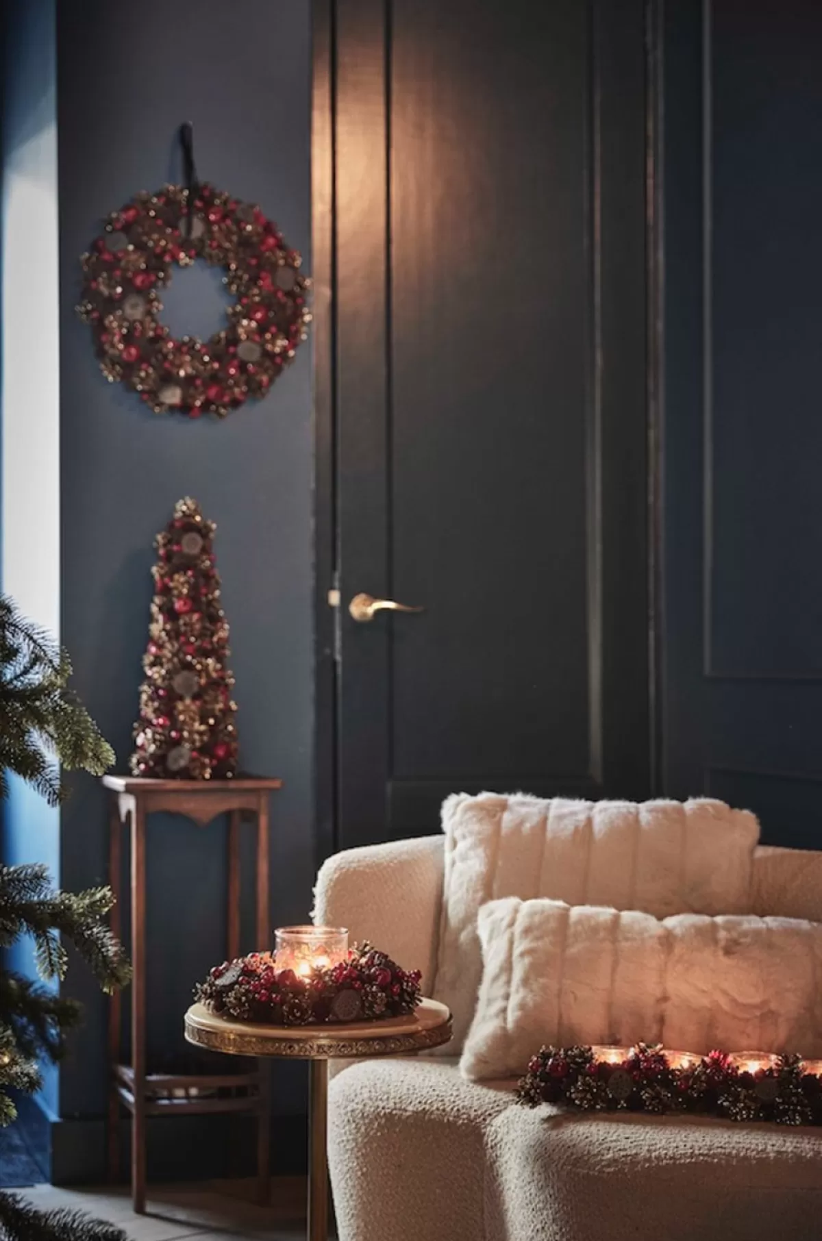 Naturn Christmas Kerstkransen>Kerstkrans Landelijk - Snowflake Van | O 35 Cm | Landelijke Kerstkransen | Krans Landelijk Rond | Kerstdecoratie Deurkrans | Krans Voor De Kerst | Kerstversiering Kransen | Rood