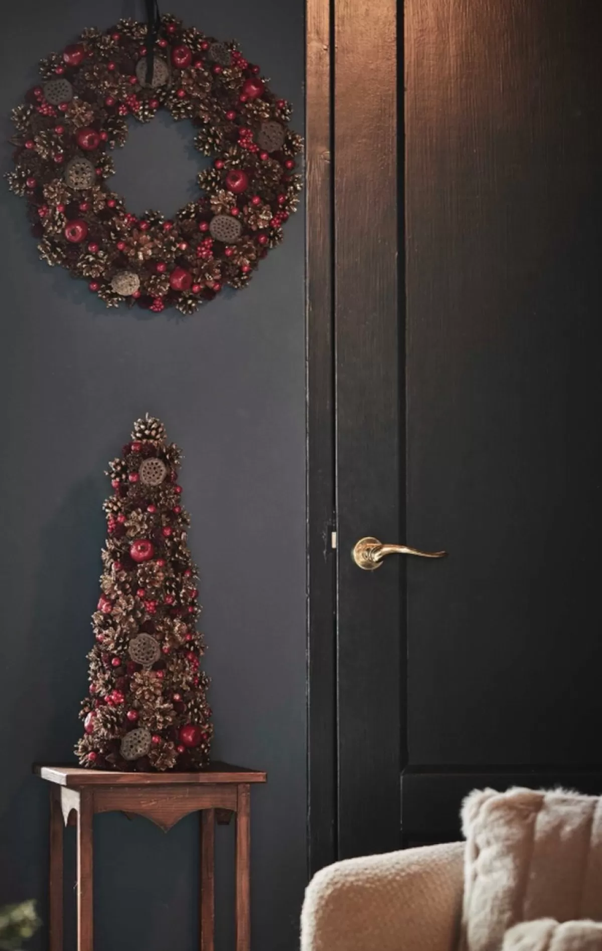 Naturn Christmas Kerstkransen>Kerstkrans Landelijk Van | O 35 Cm | Kerstkransen Landelijk Rond | Kerstversiering Decoratie Binnen | Kerstdecoratie Deurkrans | Krans Voor De Kerst | Kerstversiering Kransen | Rood