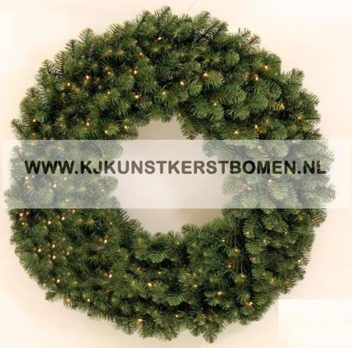 KJ Kunstkerstbomen Kerstkransen>Kerstkrans Met Warme Led Verlichting - Op Batterijen – O 90 Cm