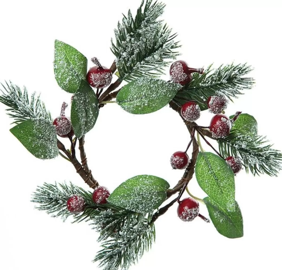 House of Nature Kerstkransen>Kerstkrans Of Kaarsenring Red Berry Snow O18Cm