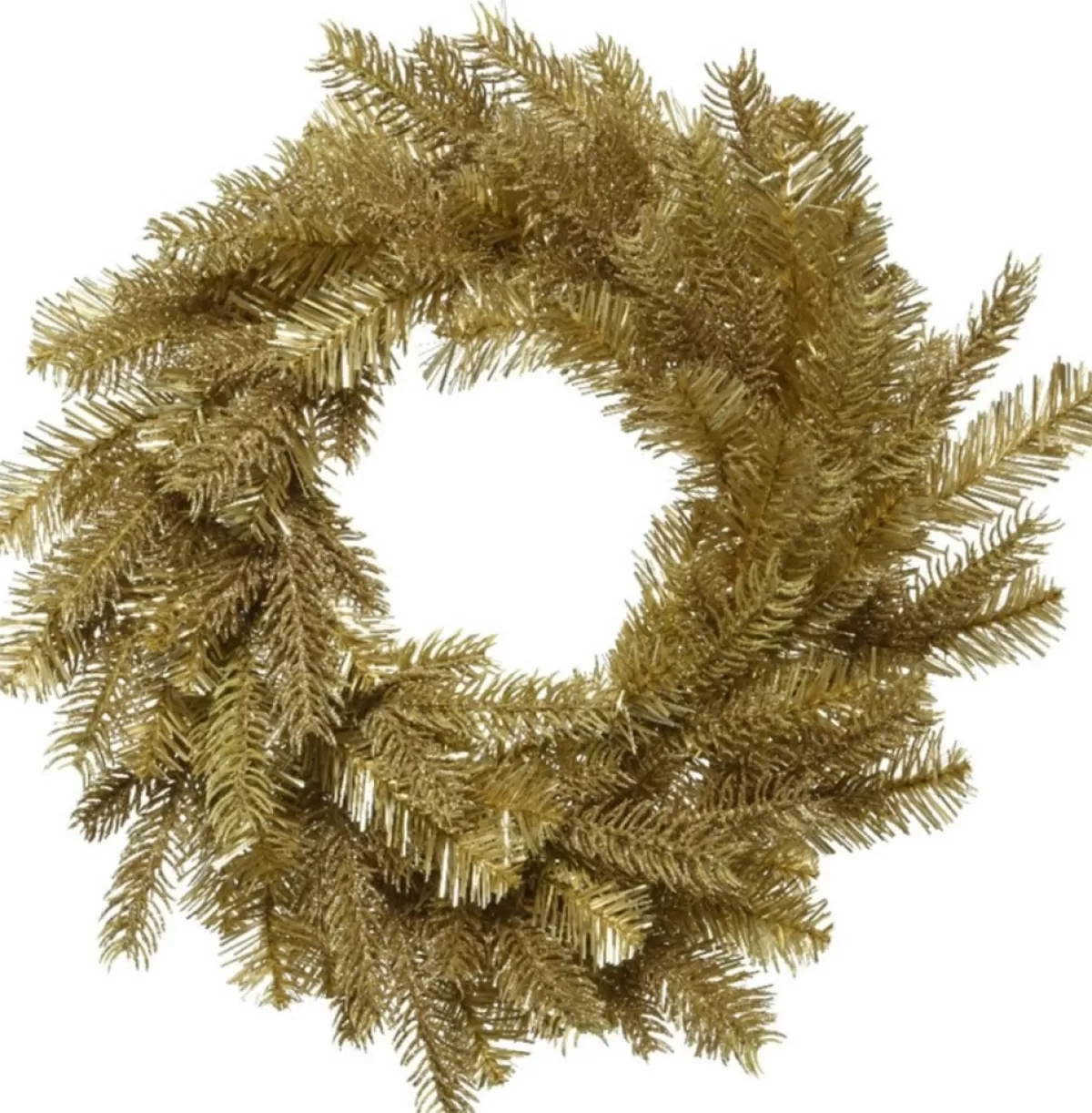 Decoris Kerstkransen>Kerstkrans/Dennenkrans Goud Glitter 50 Cm - Dennenkransen/Deurkransen