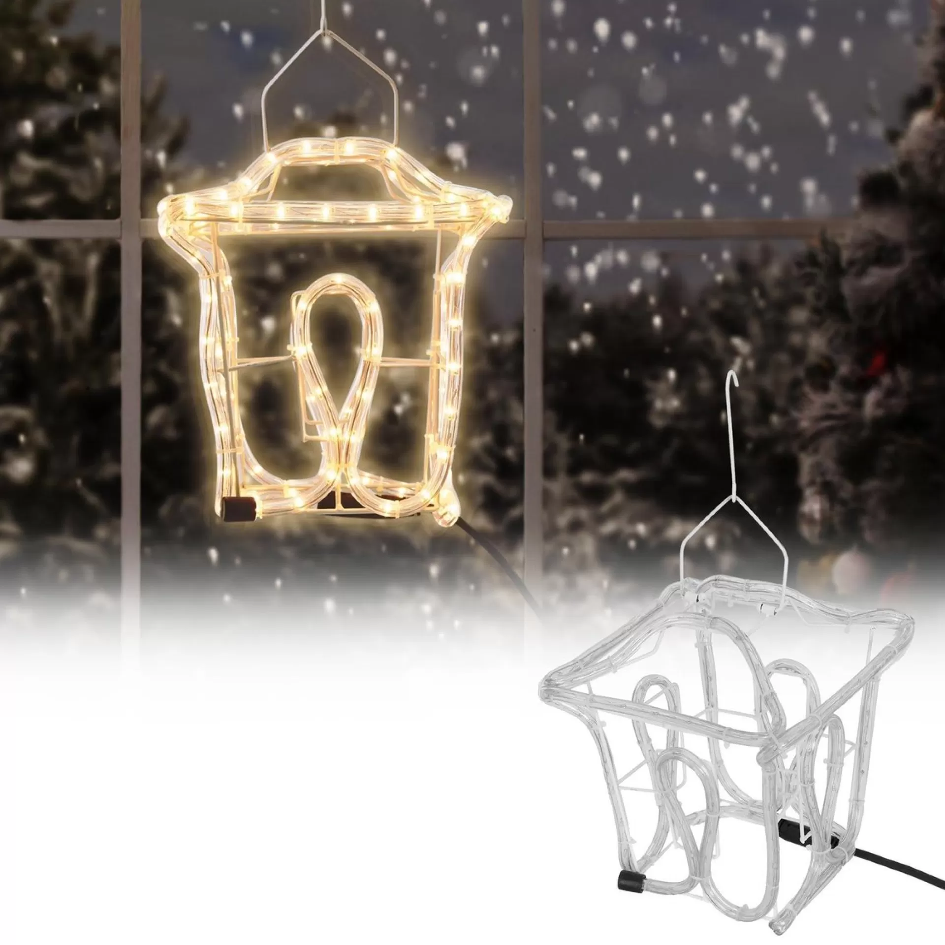 ecd-Germany Kerstlantaarn - Slangverlichting - 25Cm Hoog Store