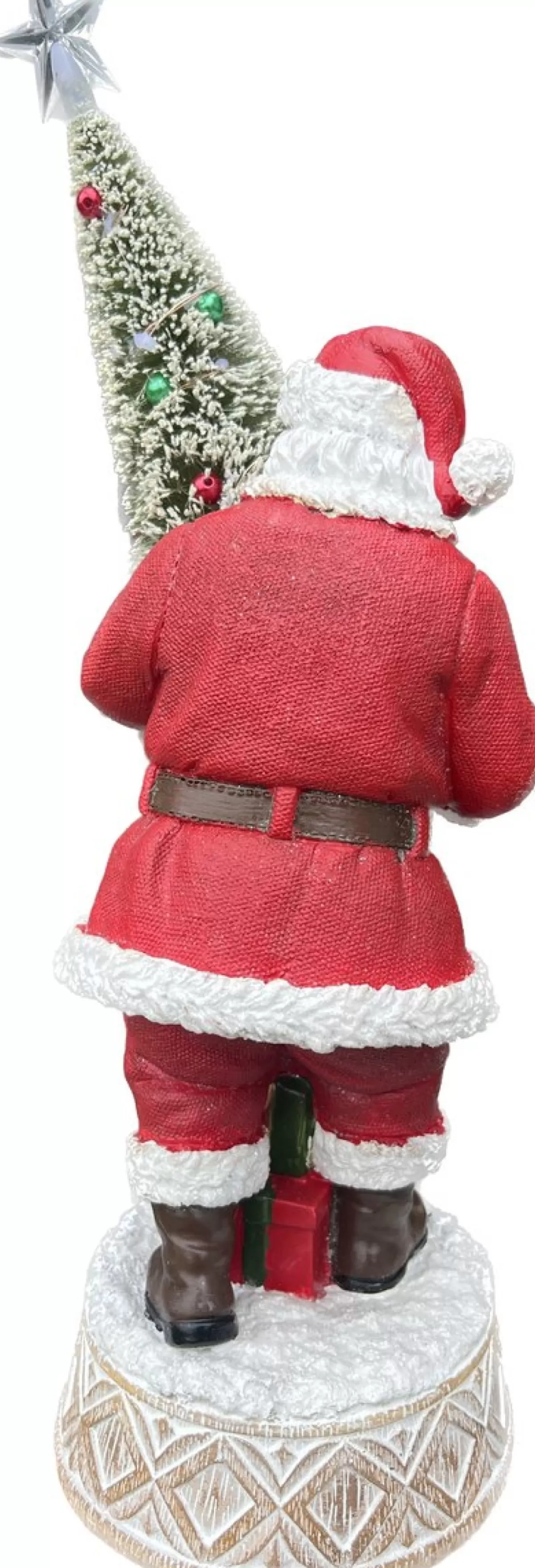 Timstor Kerstbeelden>Kerstman Met Kerstboom Led 35 Cm Kerstdecoratie Beeld Accessoires