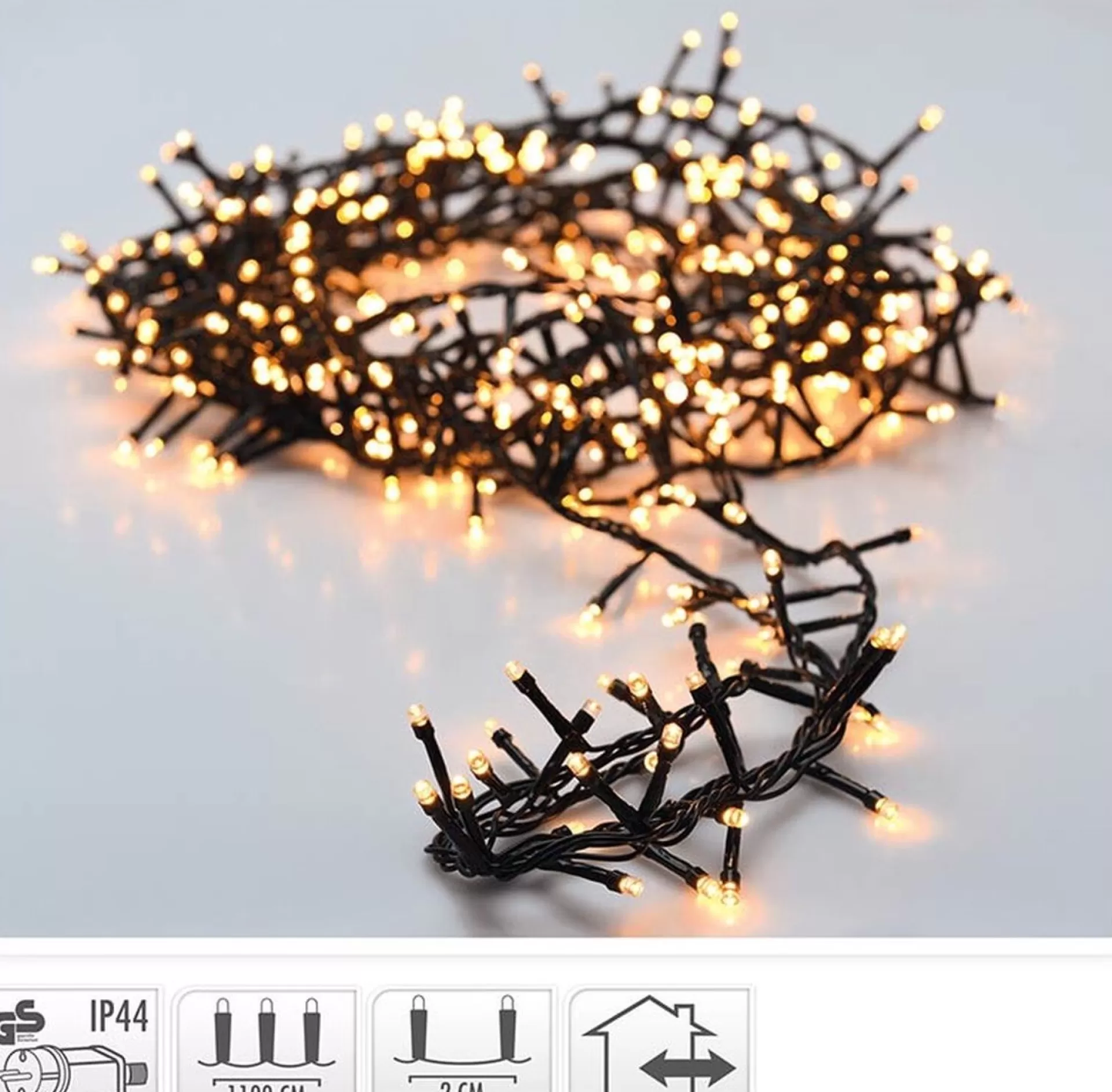 Merkloos Kerstverlichting - Lichtsnoer - 560 Led's - Lengte: 11 Meter - Warm Wit Outlet